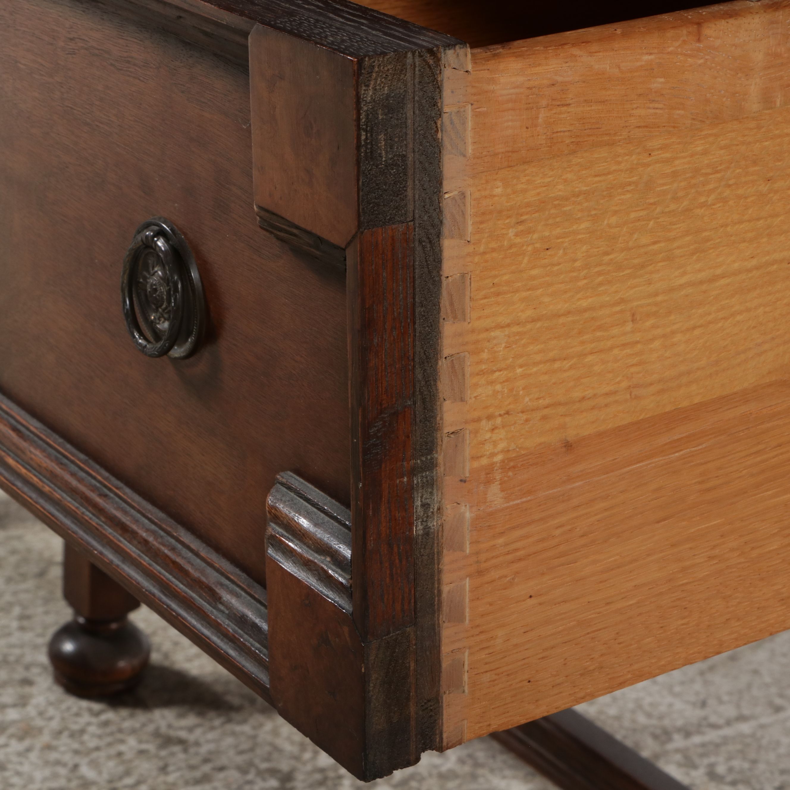Jacobean Revival Oak Buffet, Late 19th to Early 20th Century