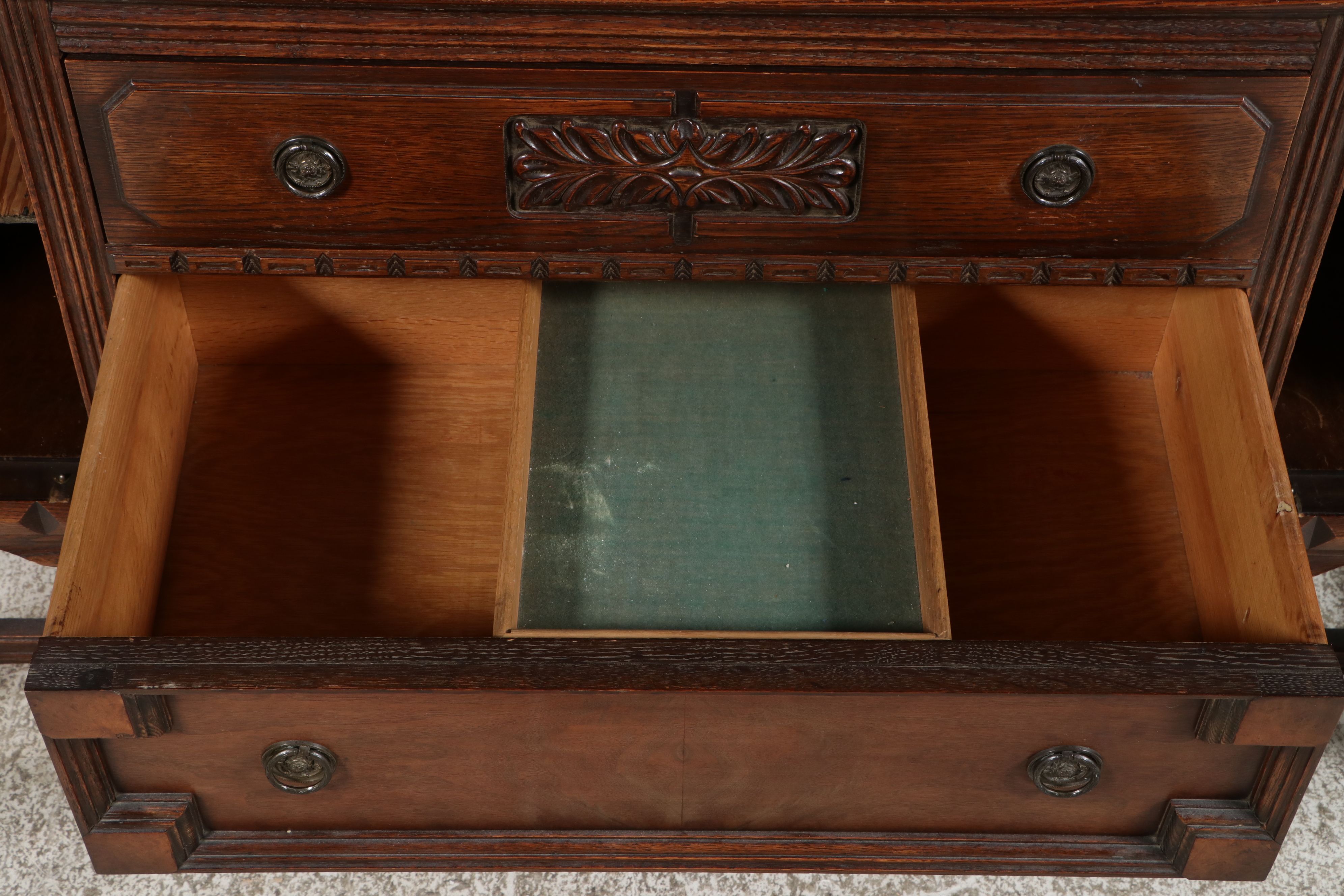 Jacobean Revival Oak Buffet, Late 19th to Early 20th Century