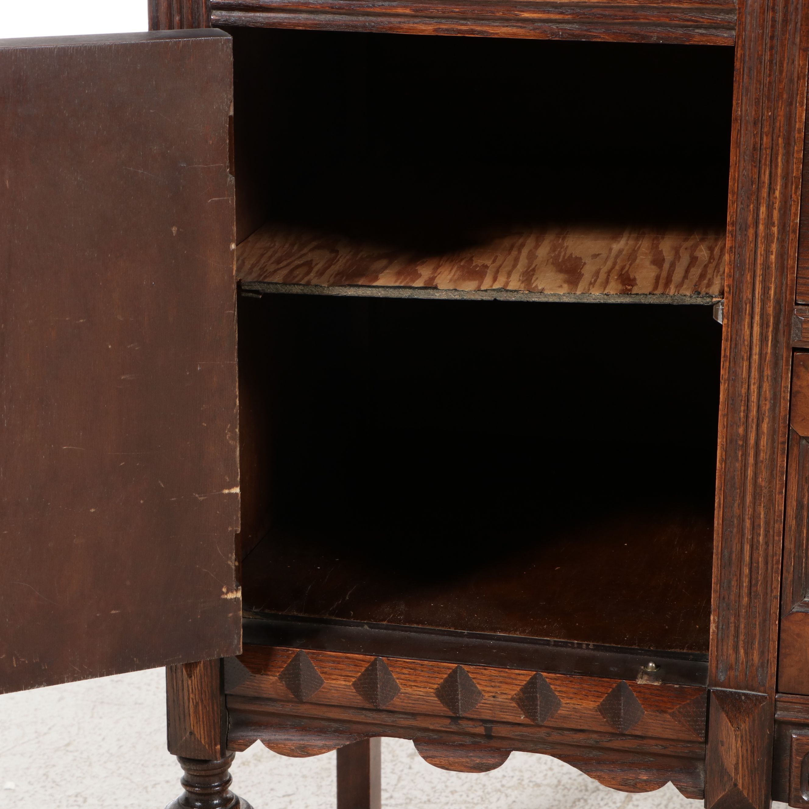 Jacobean Revival Oak Buffet, Late 19th to Early 20th Century