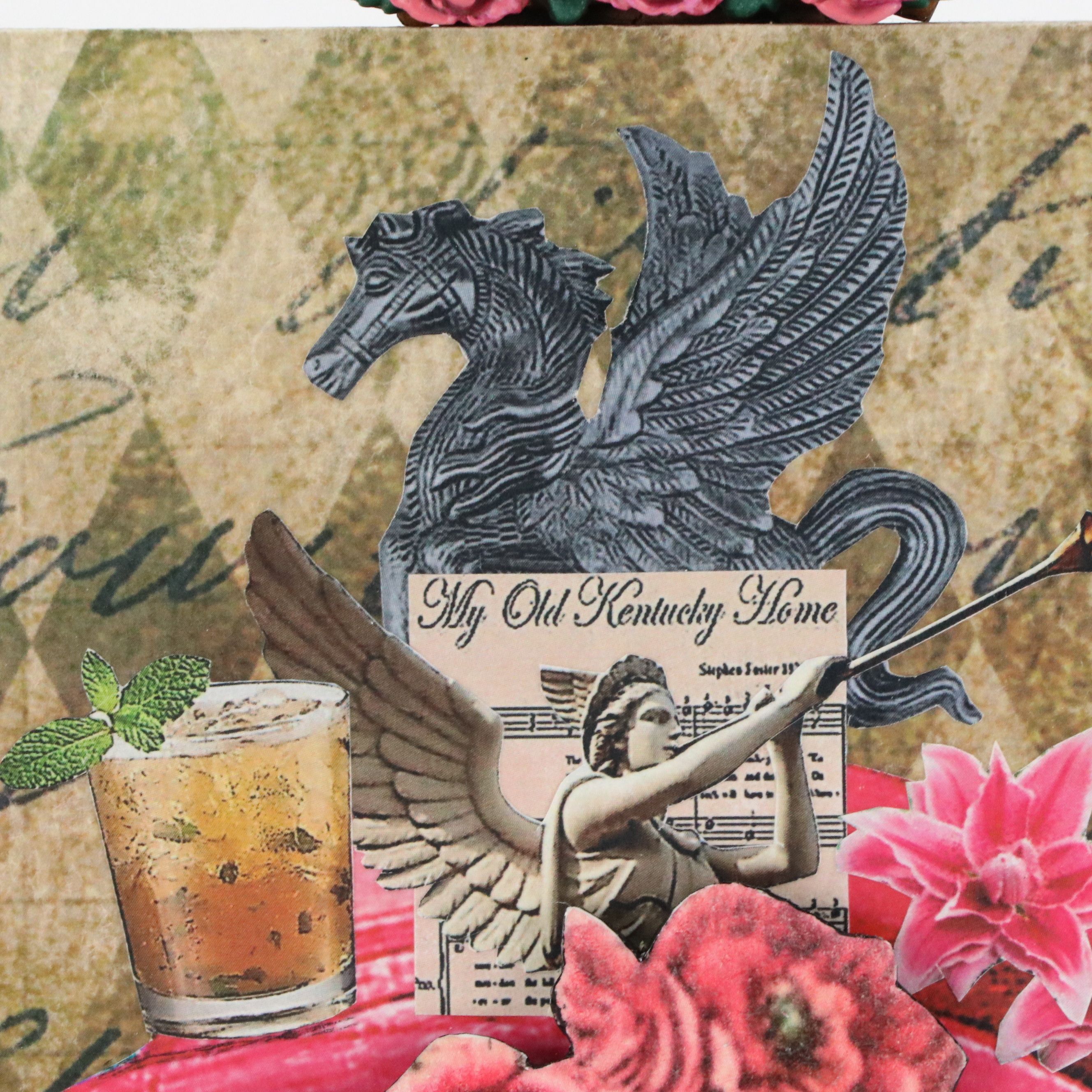 Deborah Kovacs-Sturdevant Mixed Media "Just Horsing Around at the Derby"