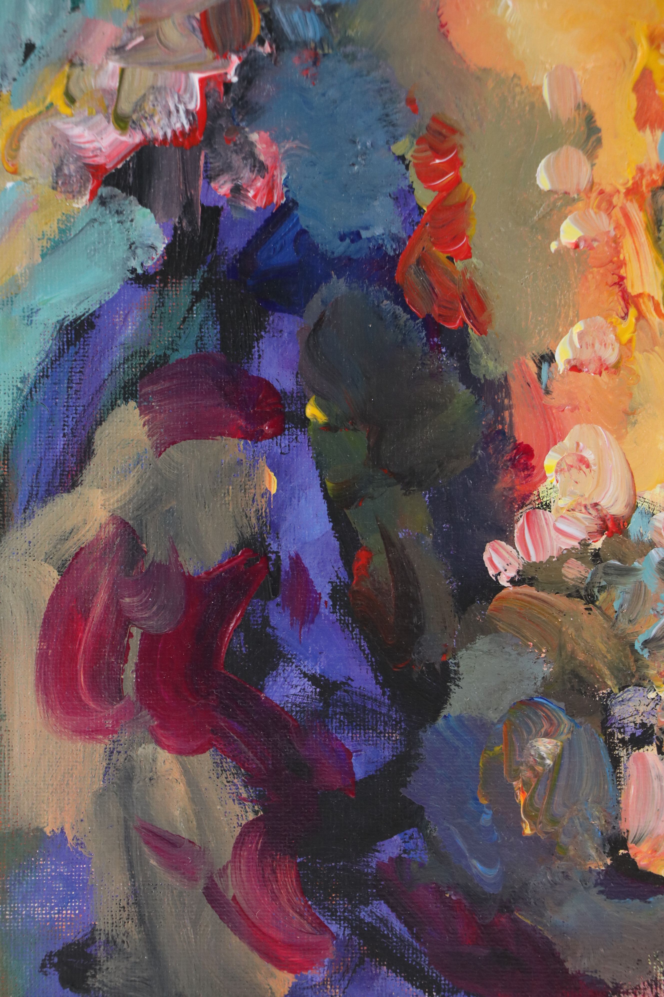 Elle Raines Acrylic Painting "Sheep," 21st Century