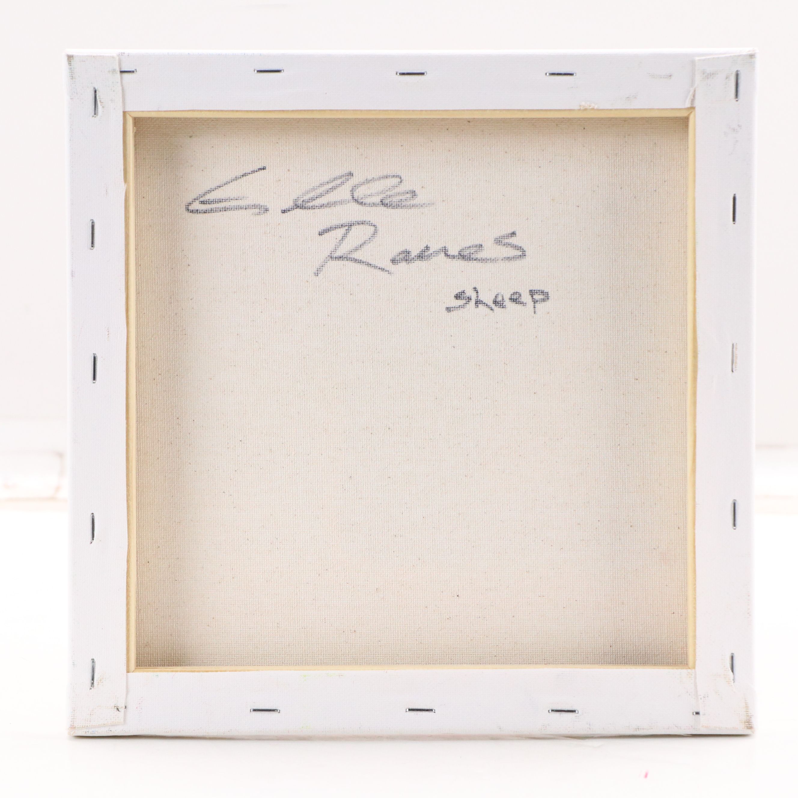 Elle Raines Acrylic Painting "Sheep," 21st Century