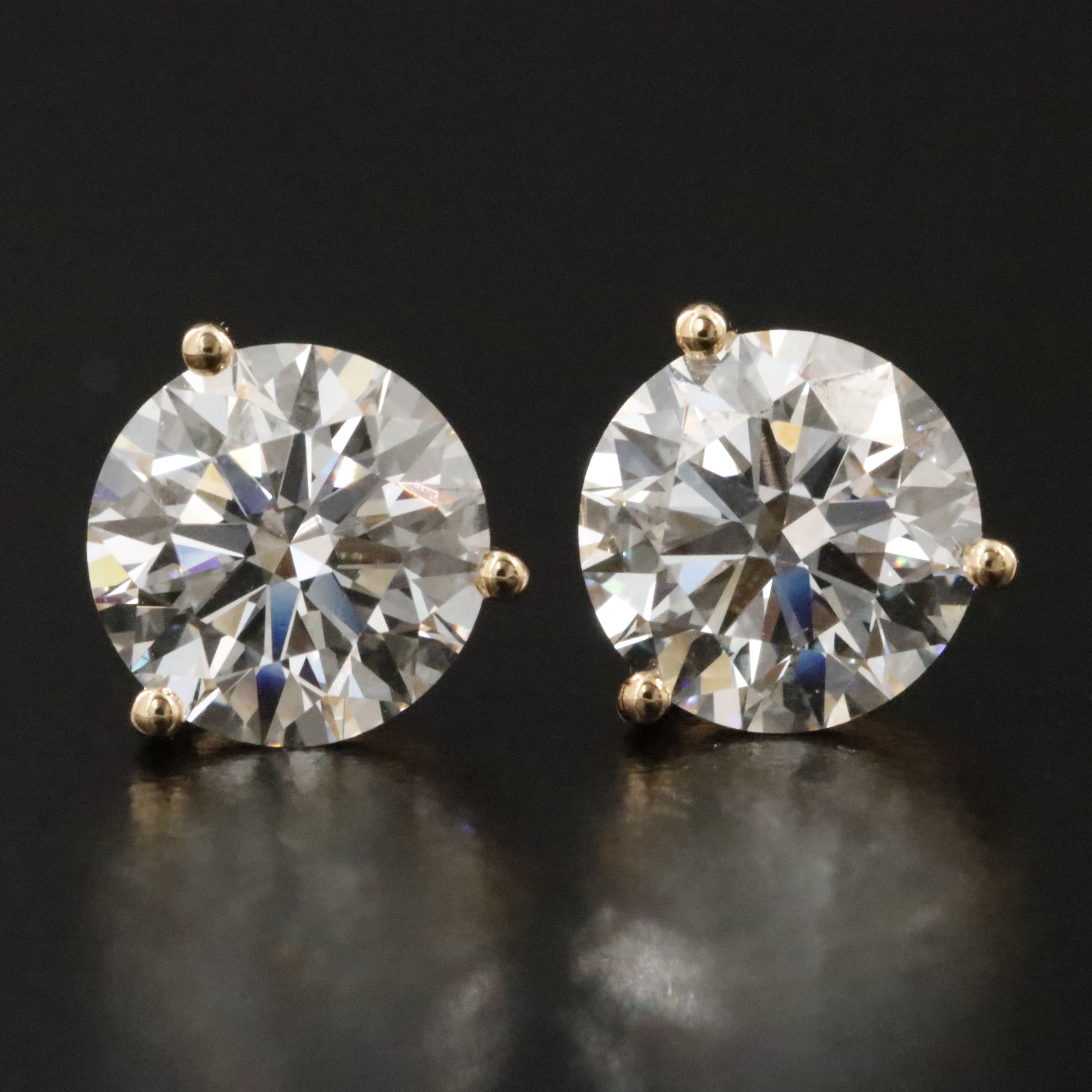 18K 3.06 CTW Lab Grown Diamond Solitaire Earrings with IGI Reports
