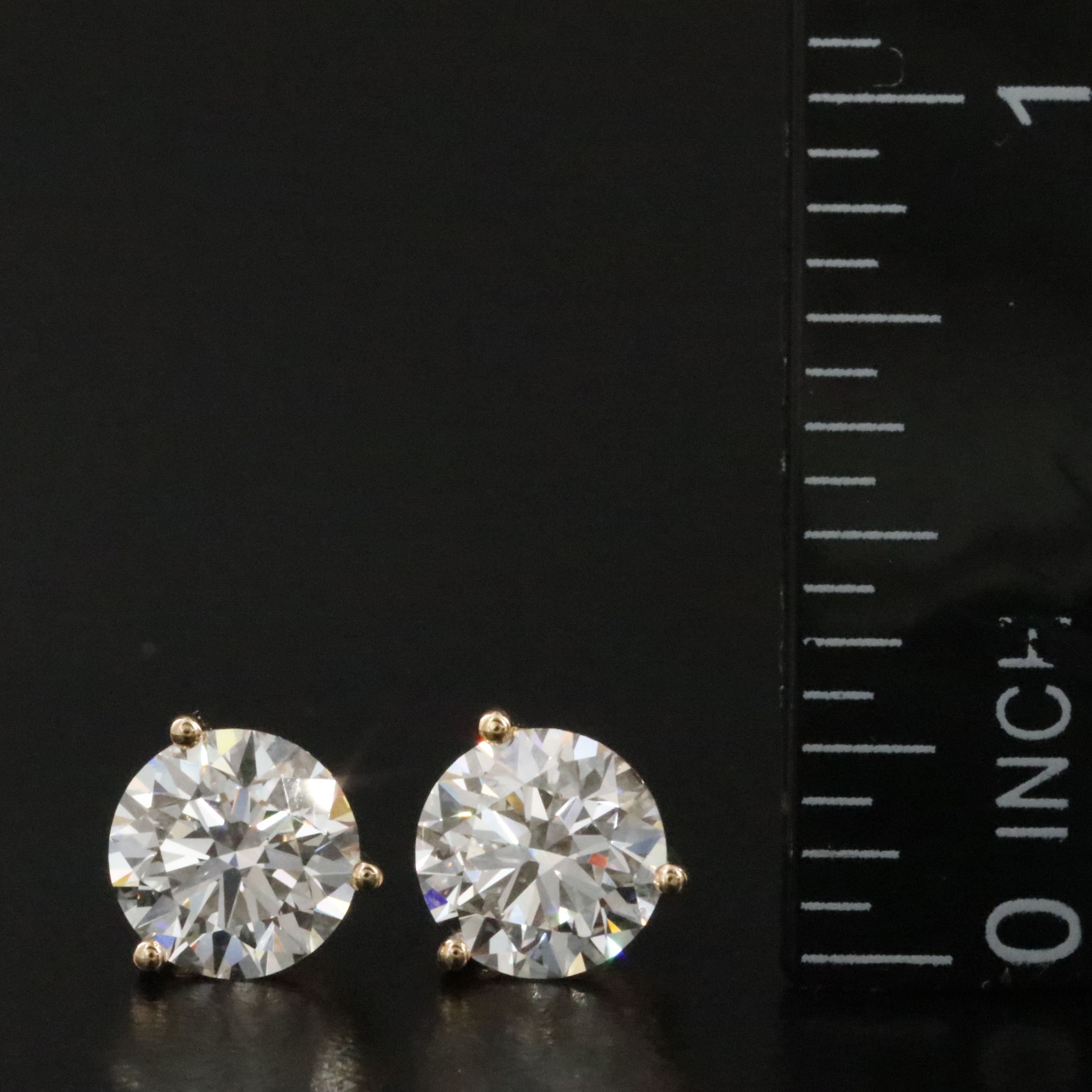 18K 3.06 CTW Lab Grown Diamond Solitaire Earrings with IGI Reports
