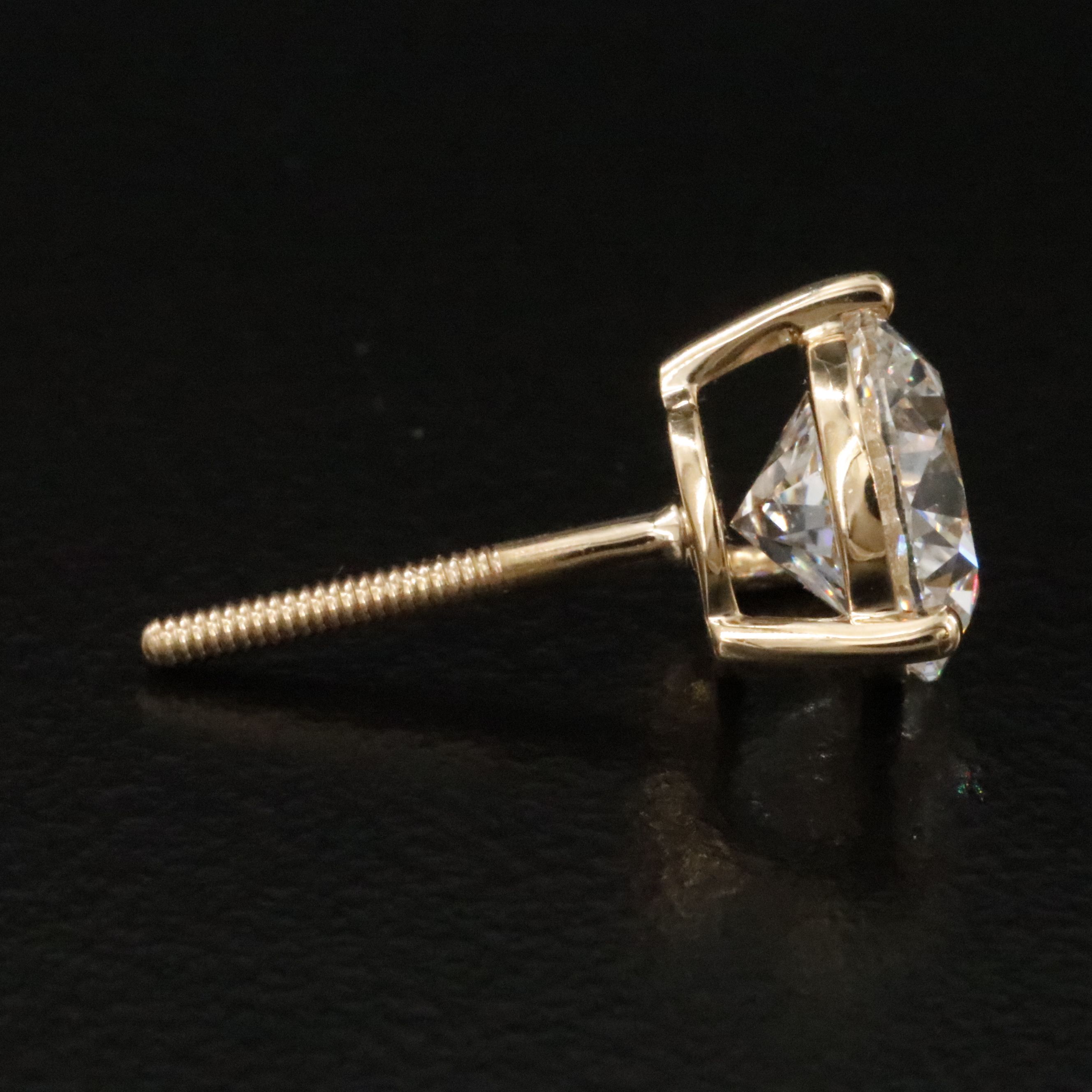 18K 3.06 CTW Lab Grown Diamond Solitaire Earrings with IGI Reports