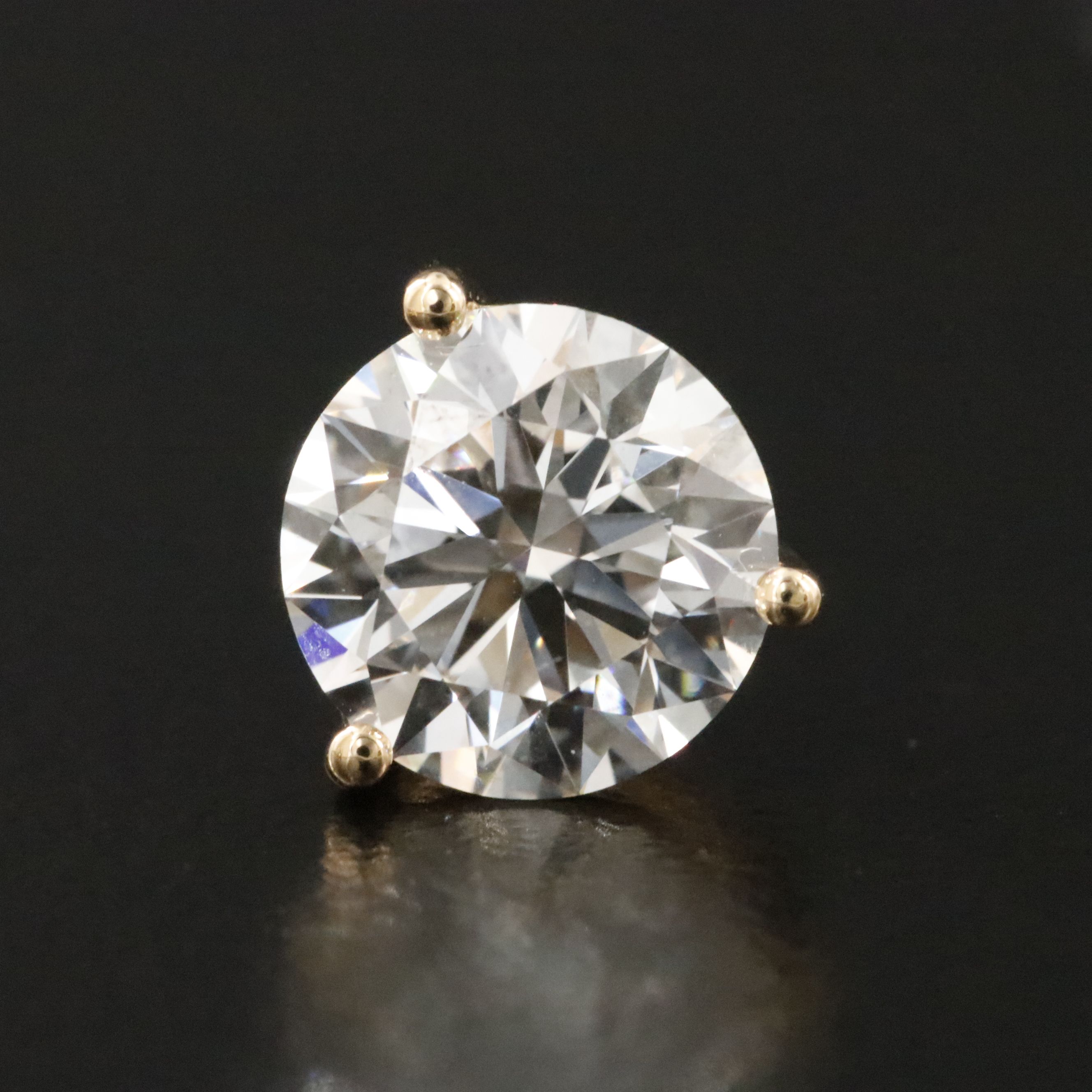 18K 3.06 CTW Lab Grown Diamond Solitaire Earrings with IGI Reports