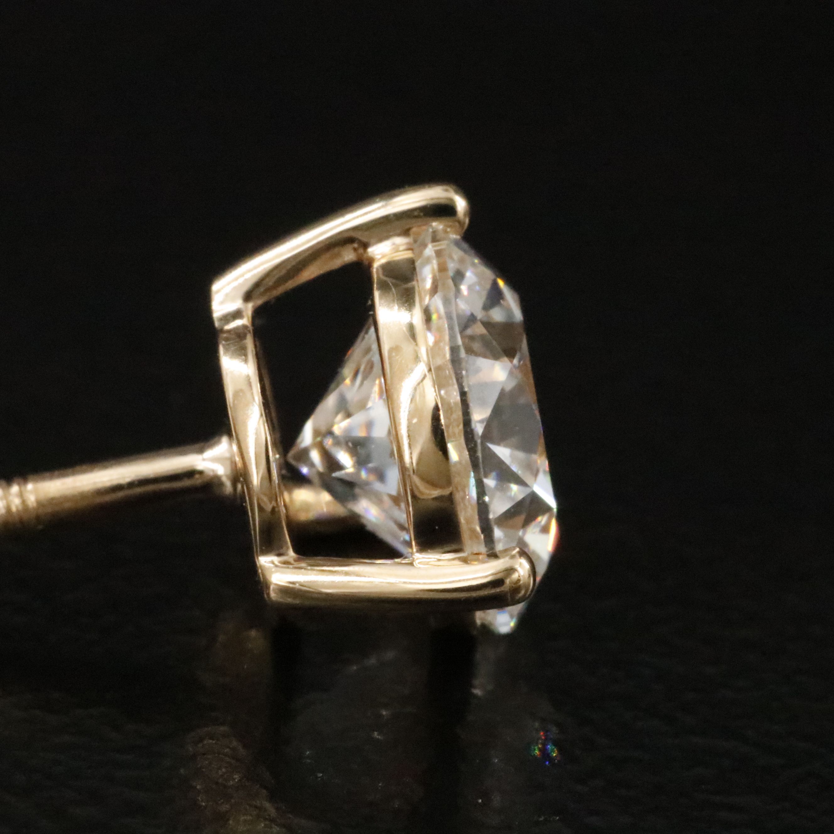 18K 3.06 CTW Lab Grown Diamond Solitaire Earrings with IGI Reports