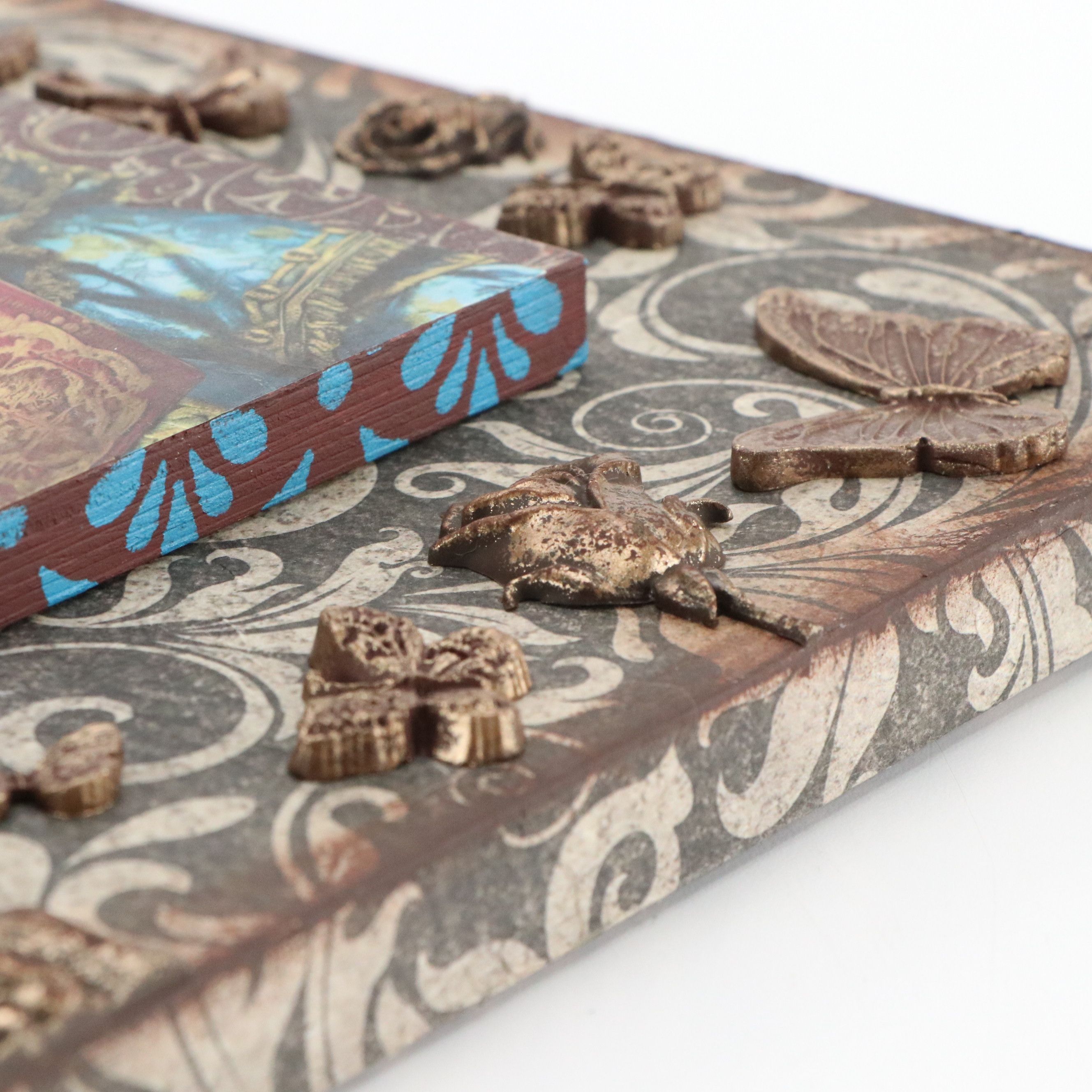 Deborah Kovacs-Sturdevant Mixed Media Assemblage "Books Are My Catnip"