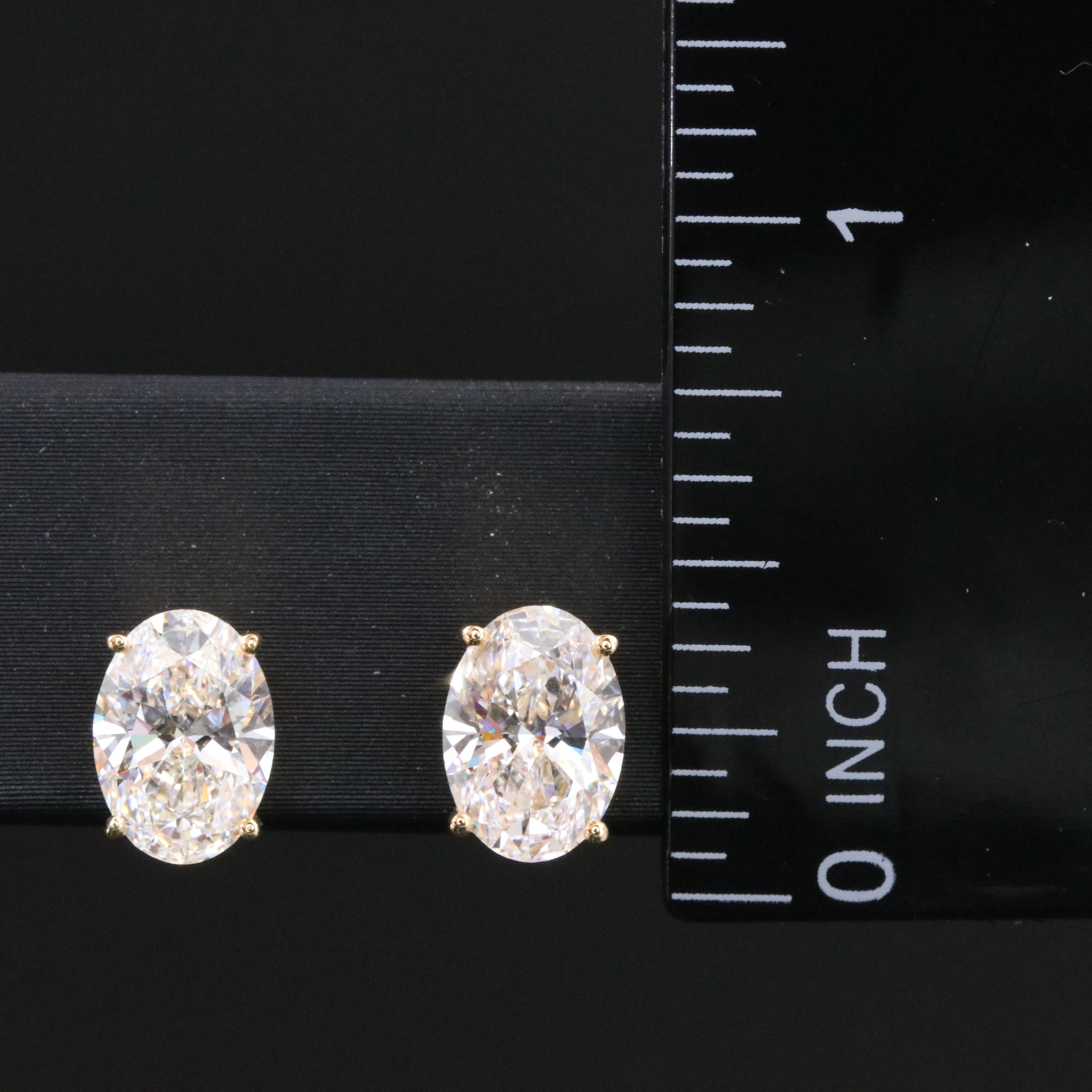 18K 3.08 CTW Lab Grown Diamond Solitaire Earrings with IGI Reports