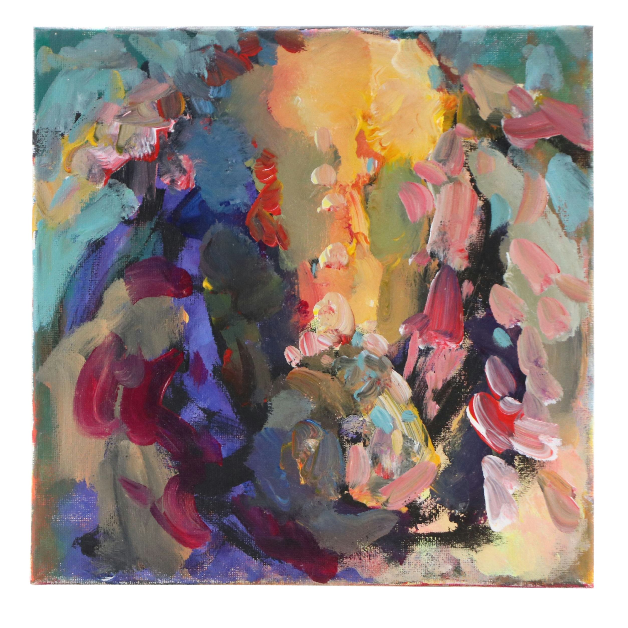 Elle Raines Acrylic Painting "Sheep," 21st Century