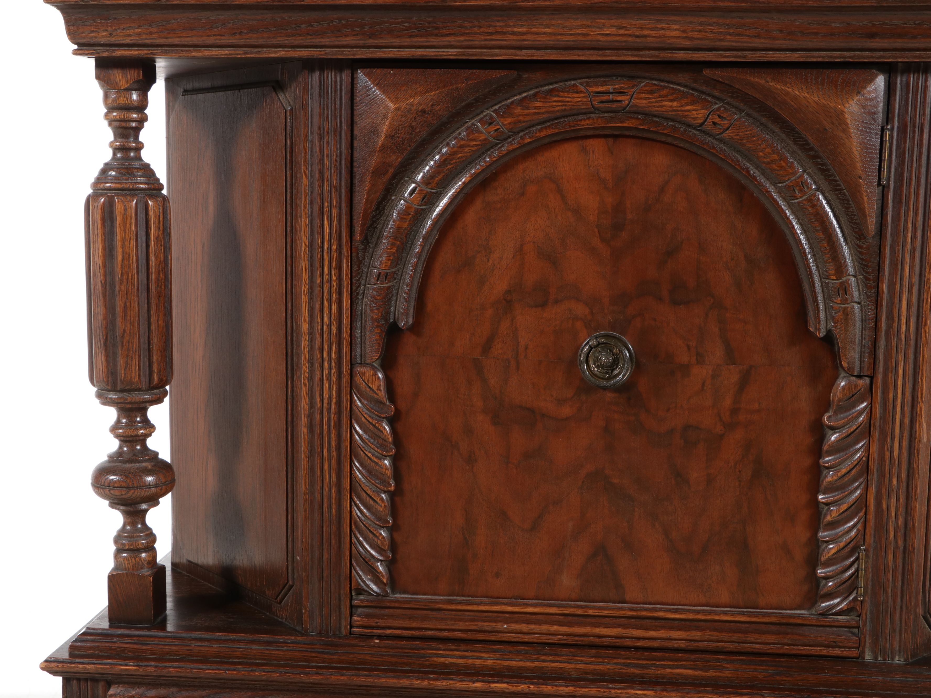 Jacobean Revival Oak Cabinet, Late 19th to Early 20th Century