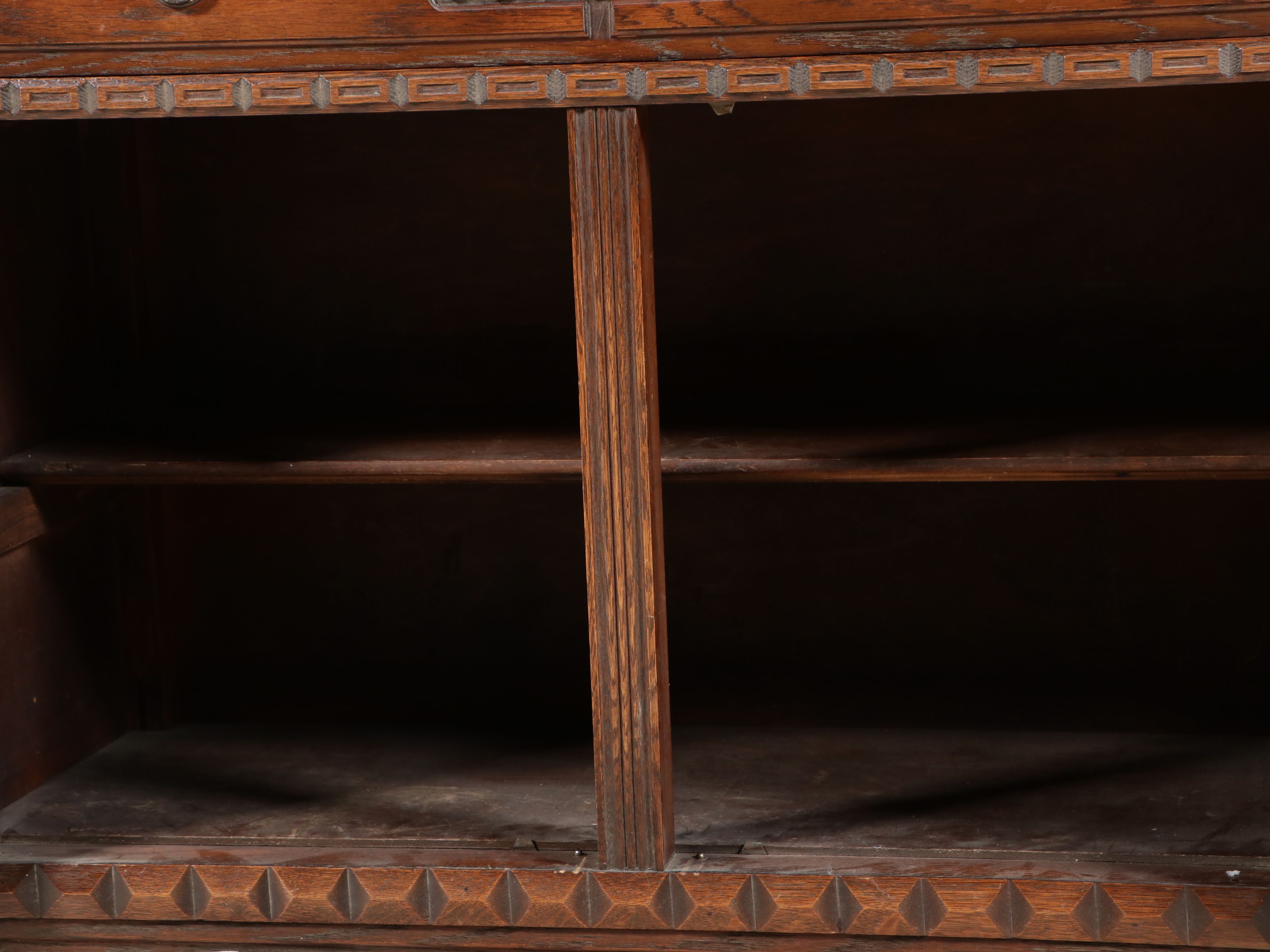 Jacobean Revival Oak Cabinet, Late 19th to Early 20th Century