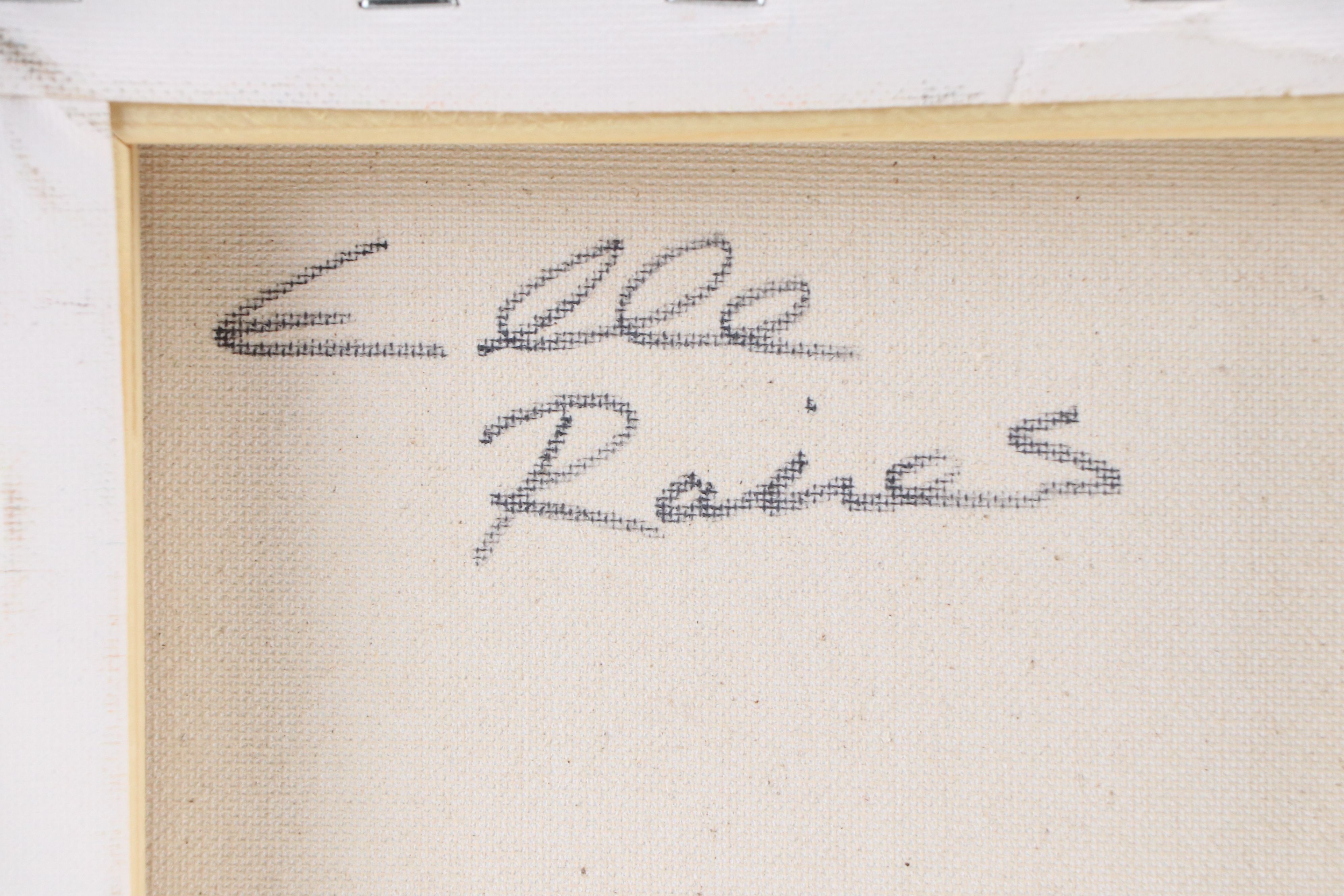 Elle Raines Acrylic Painting of Two Sheep, 21st Century