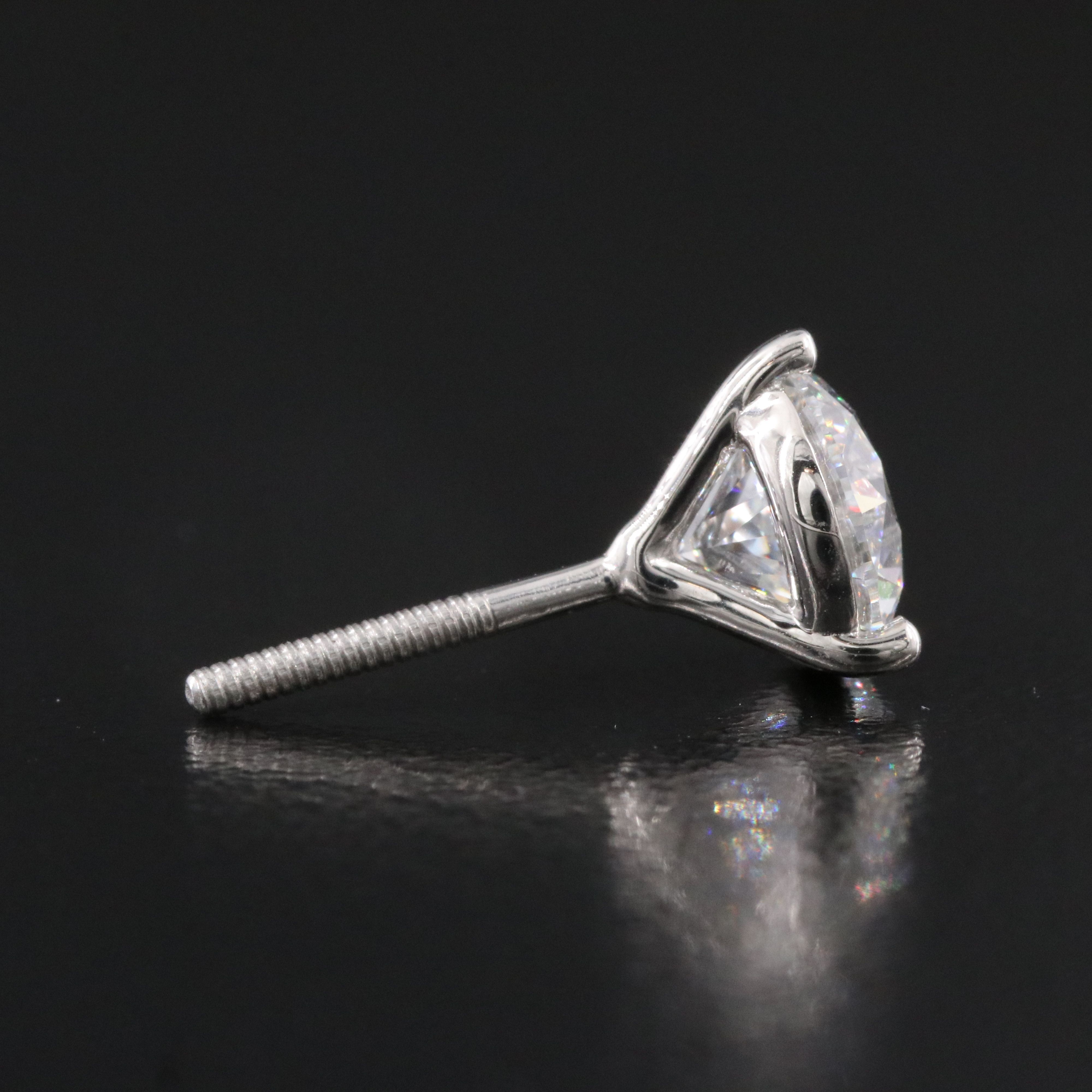 Platinum 3.08 CTW Lab Grown Diamond Solitaire Earrings with IGI Reports