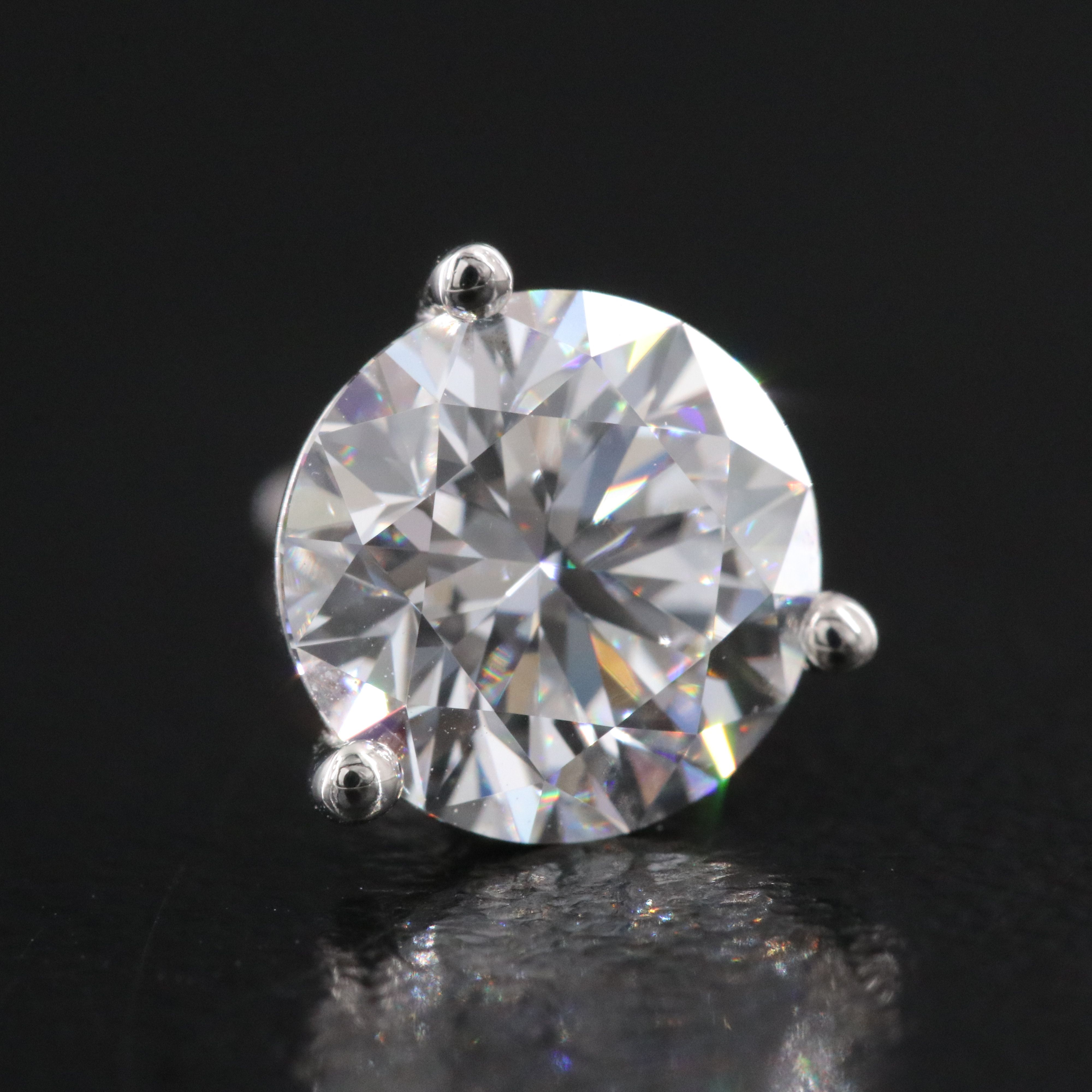 Platinum 3.08 CTW Lab Grown Diamond Solitaire Earrings with IGI Reports