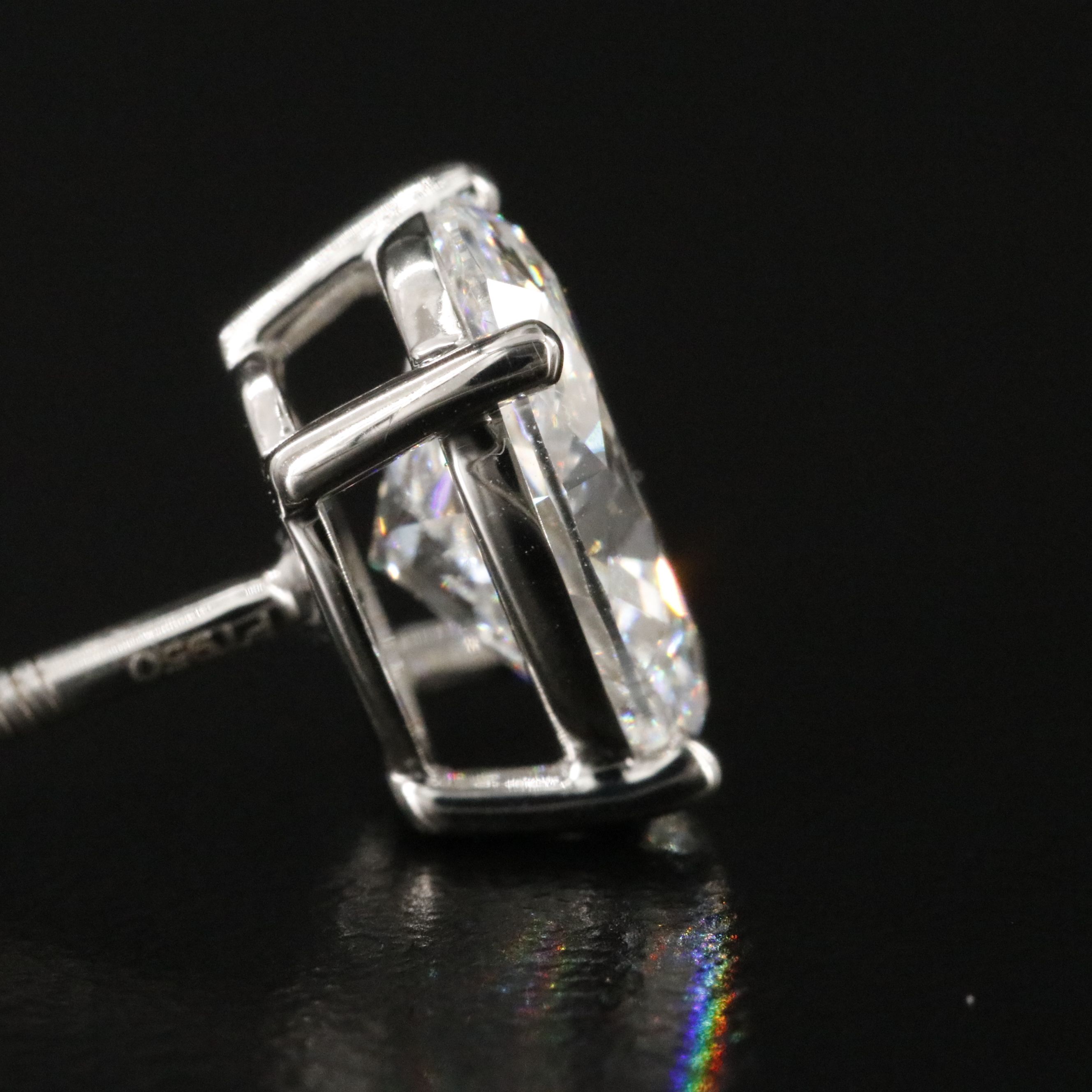 Platinum 4.05 CTW Lab Grown Diamond Solitaire Earrings with IGI Reports