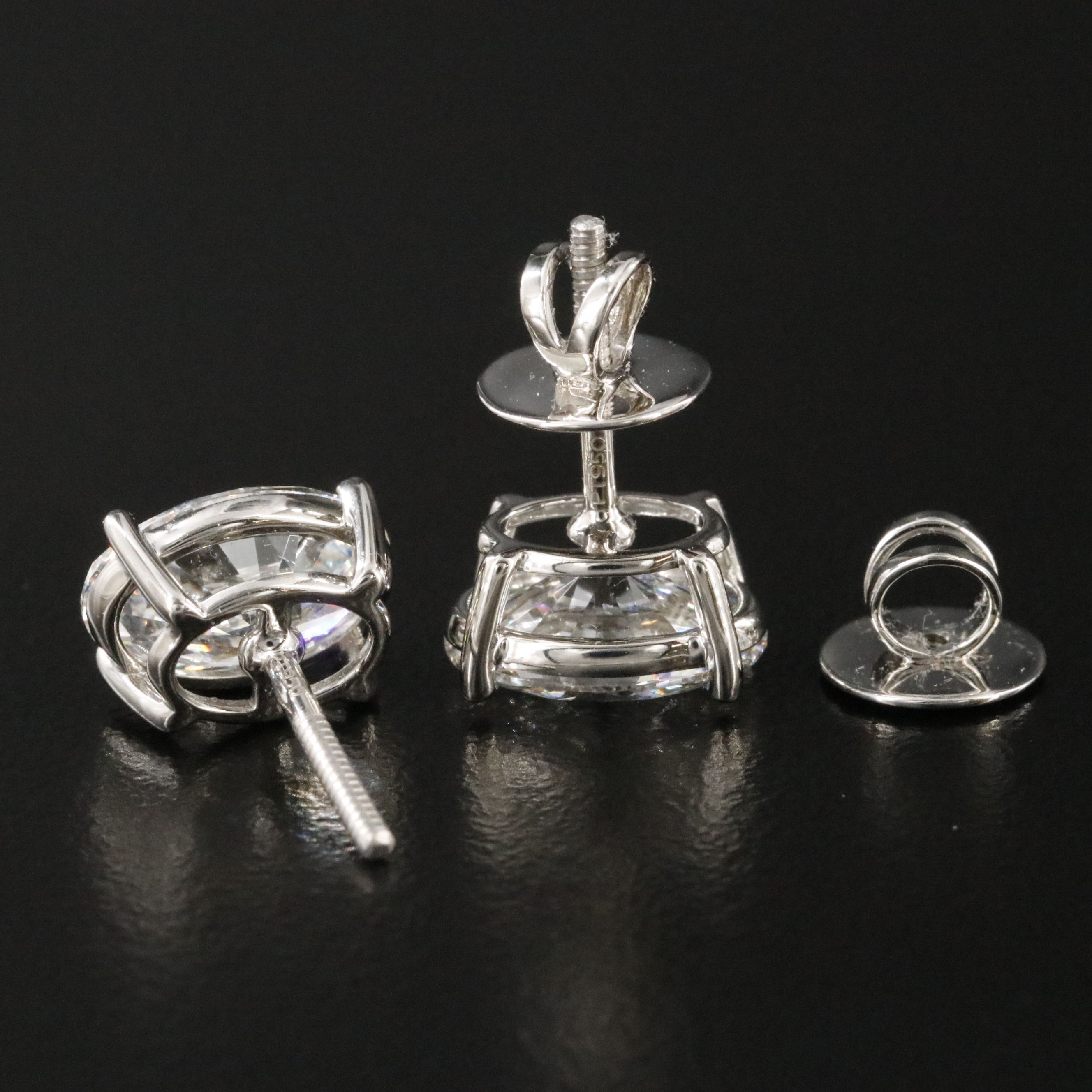 Platinum 4.05 CTW Lab Grown Diamond Solitaire Earrings with IGI Reports