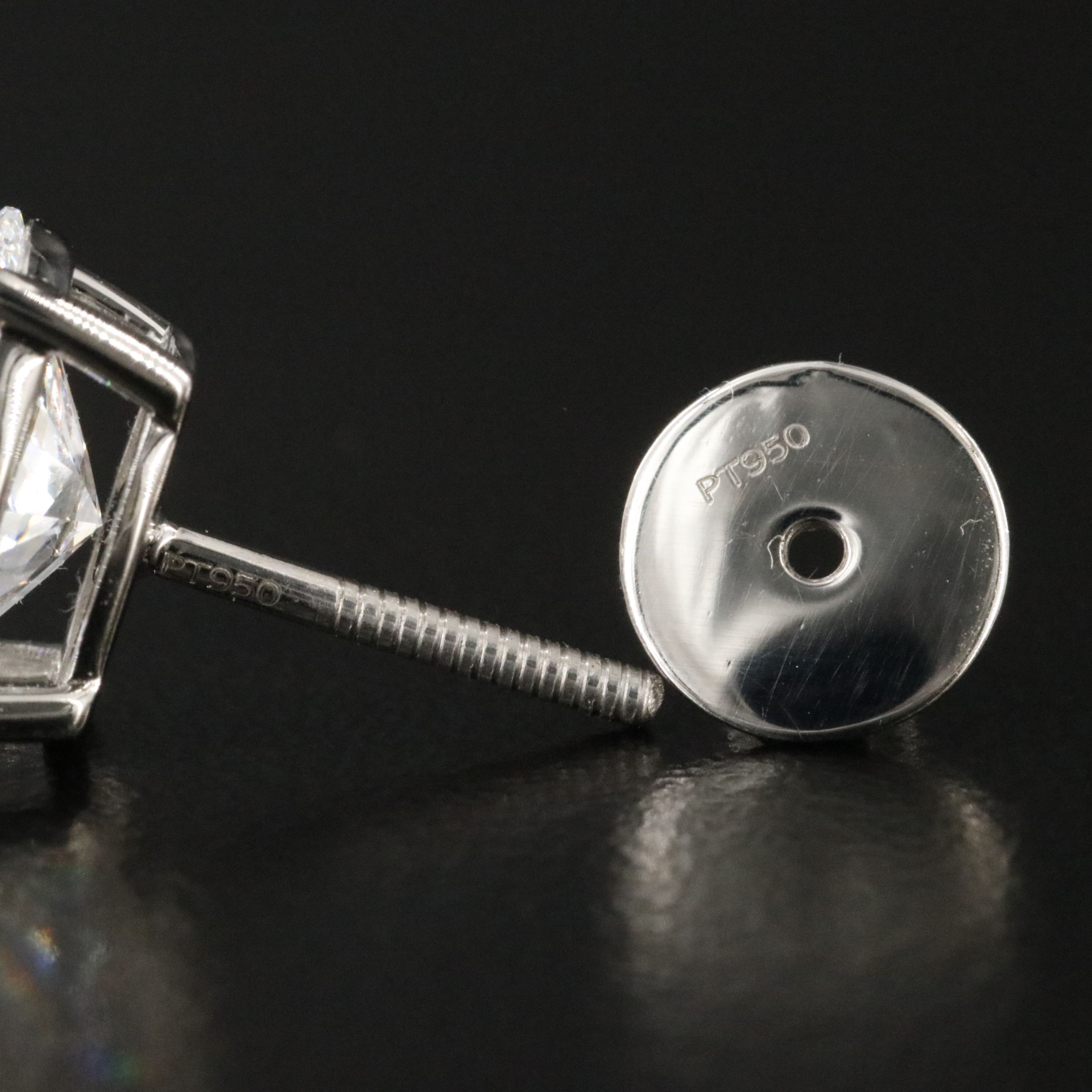 Platinum 4.05 CTW Lab Grown Diamond Solitaire Earrings with IGI Reports