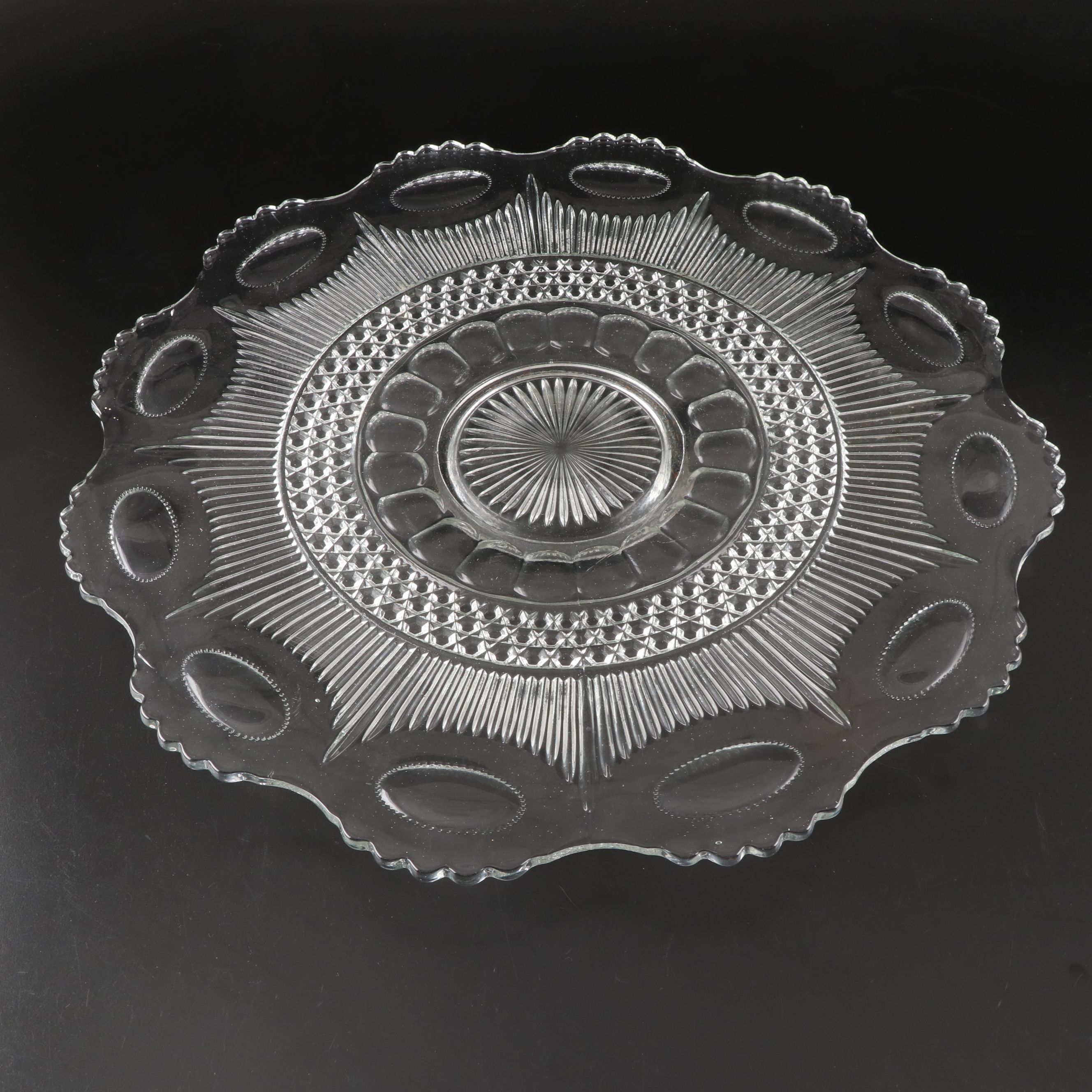 Tiffin-Franciscan "Bullseye" Punch Bowl and Round Torte Tray