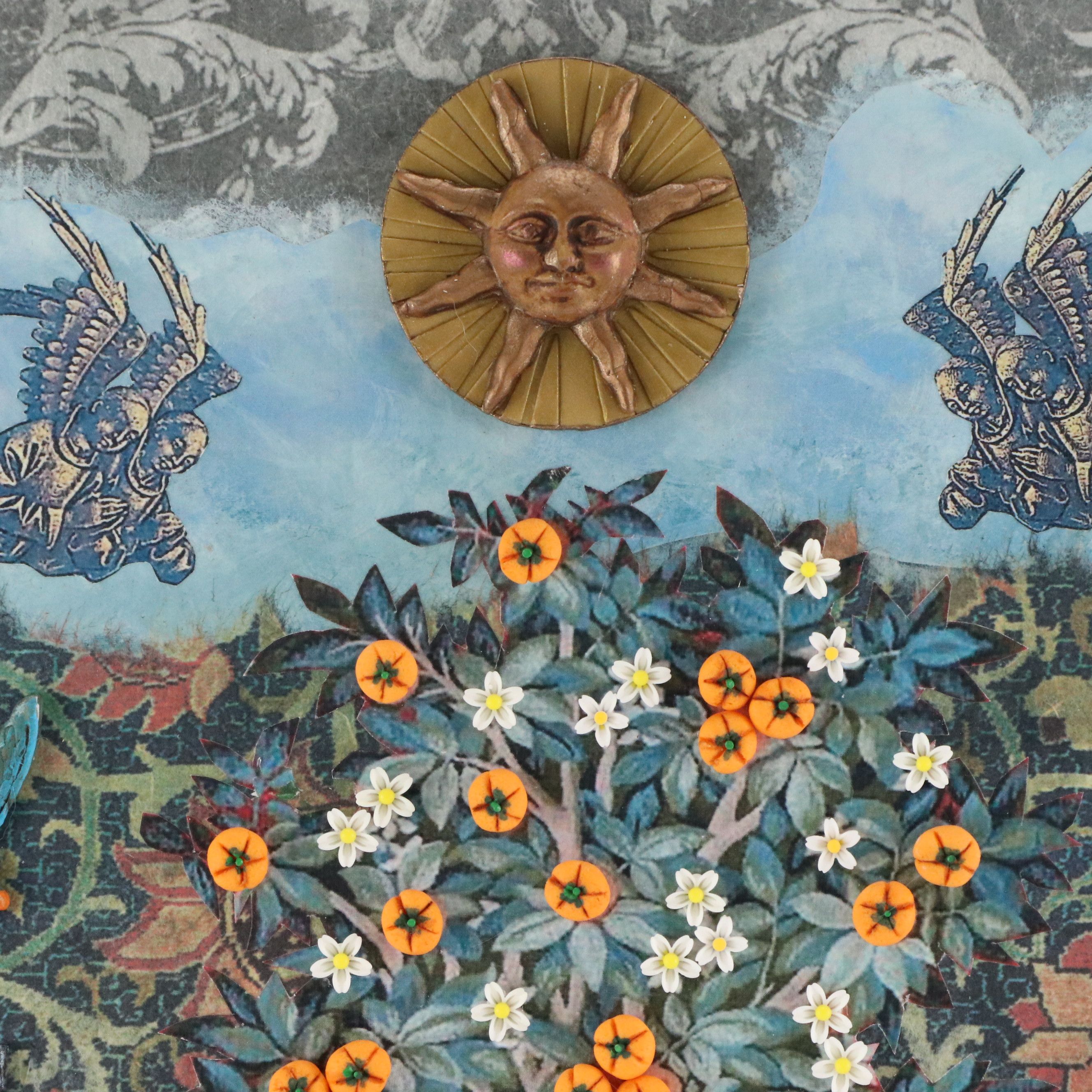 Deborah Kovacs-Sturdevant Mixed Media Assemblage "Dreaming of a Medieval Garden"