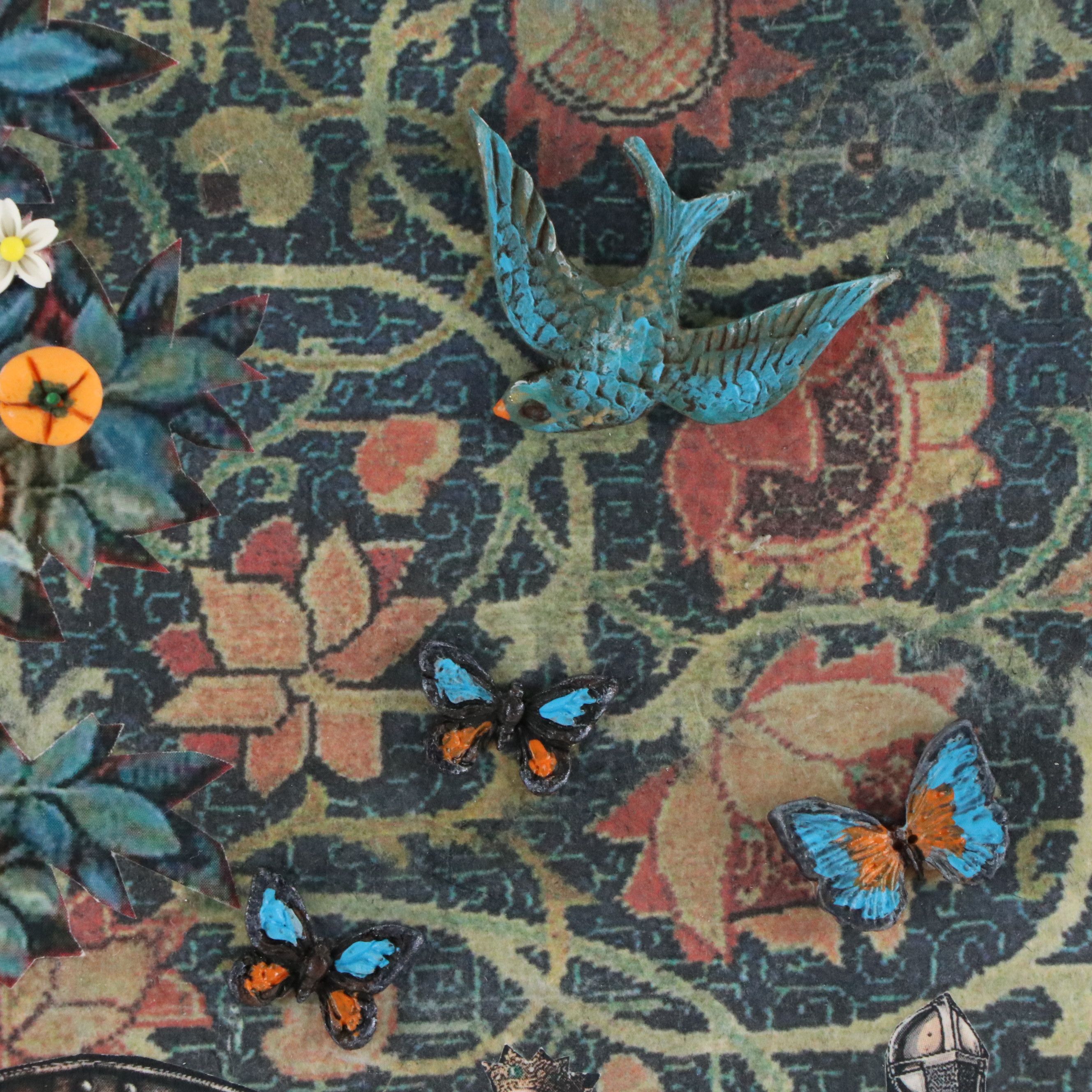 Deborah Kovacs-Sturdevant Mixed Media Assemblage "Dreaming of a Medieval Garden"