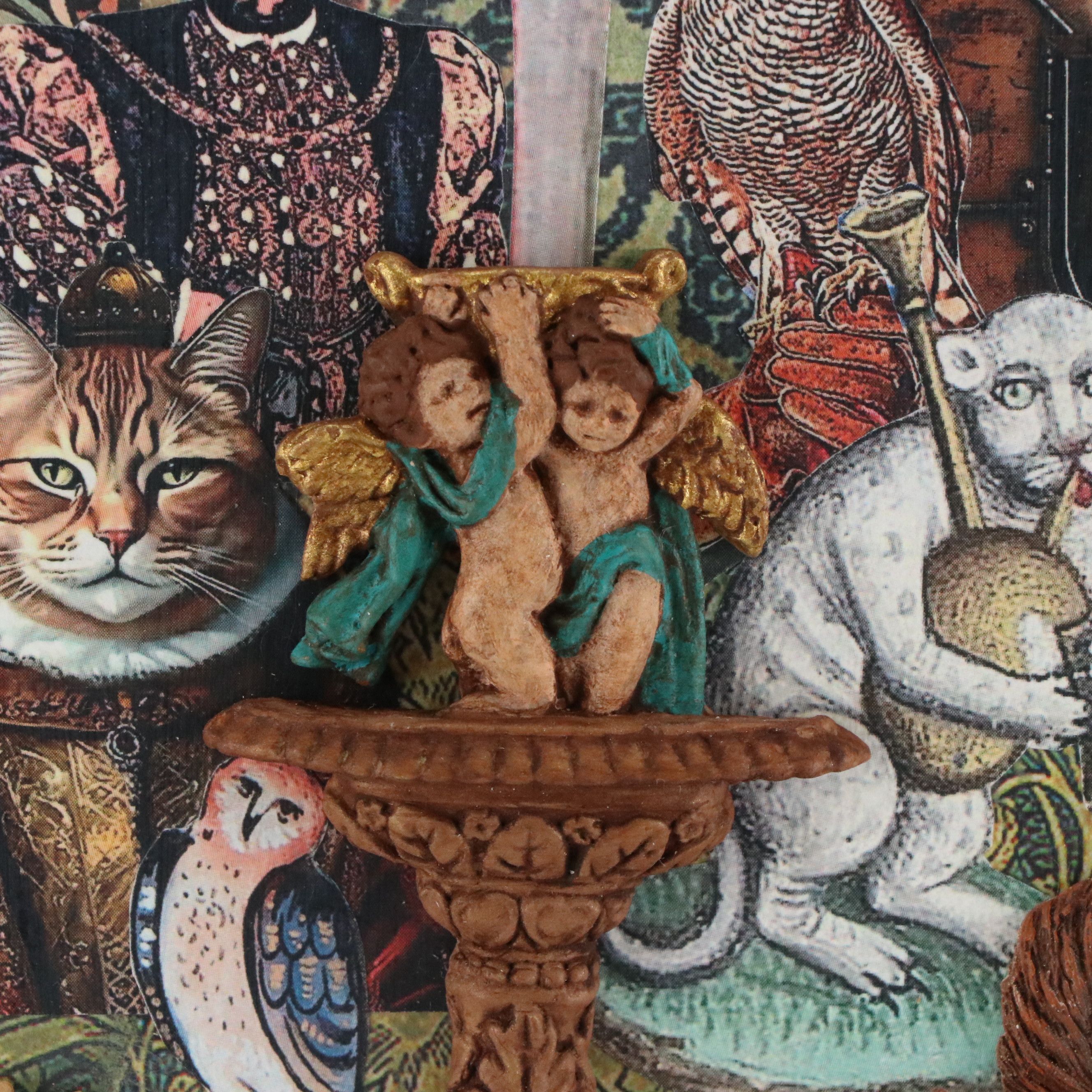 Deborah Kovacs-Sturdevant Mixed Media Assemblage "Dreaming of a Medieval Garden"