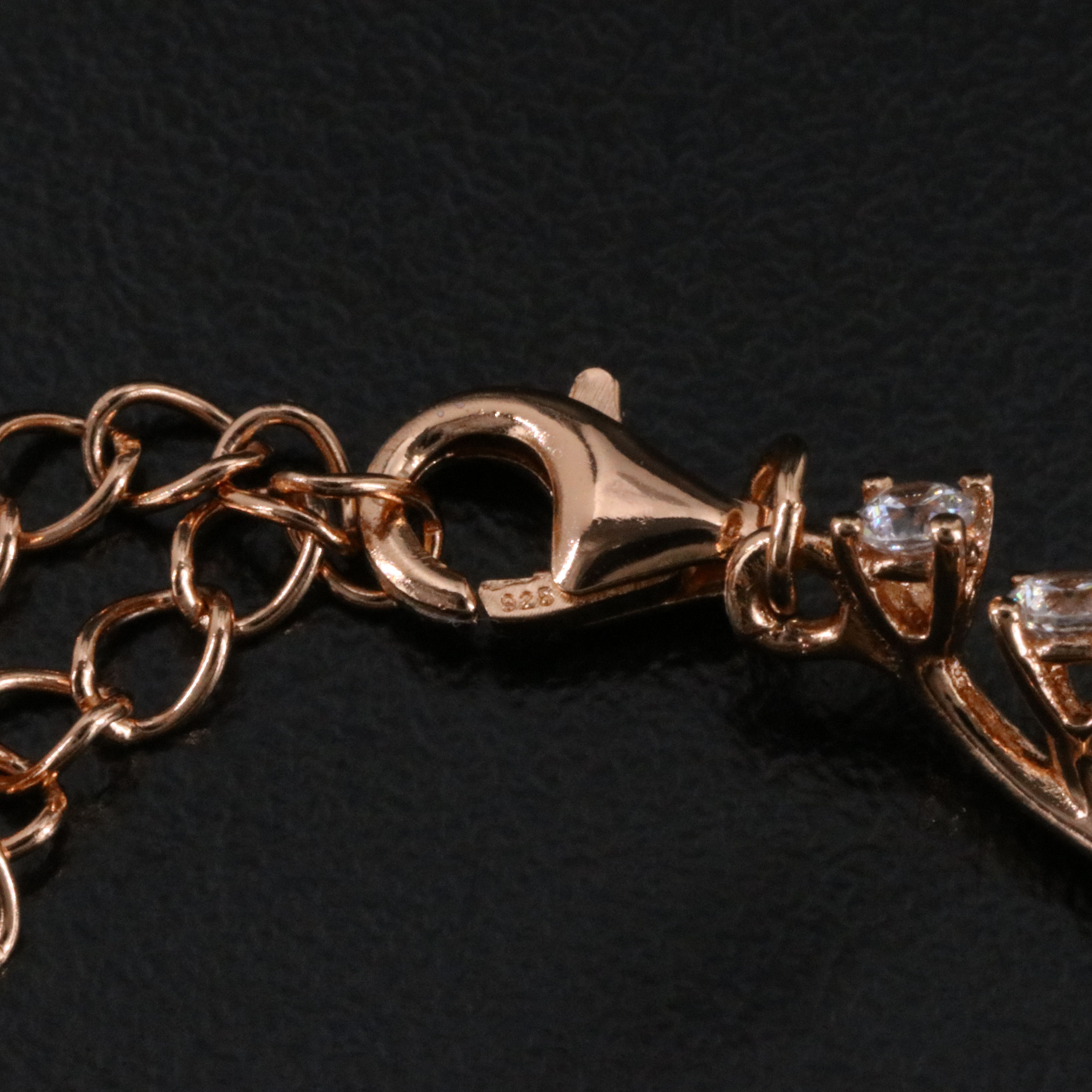 Sterling Mother-of-Pearl, Emerald and CZ Floral Link Necklace