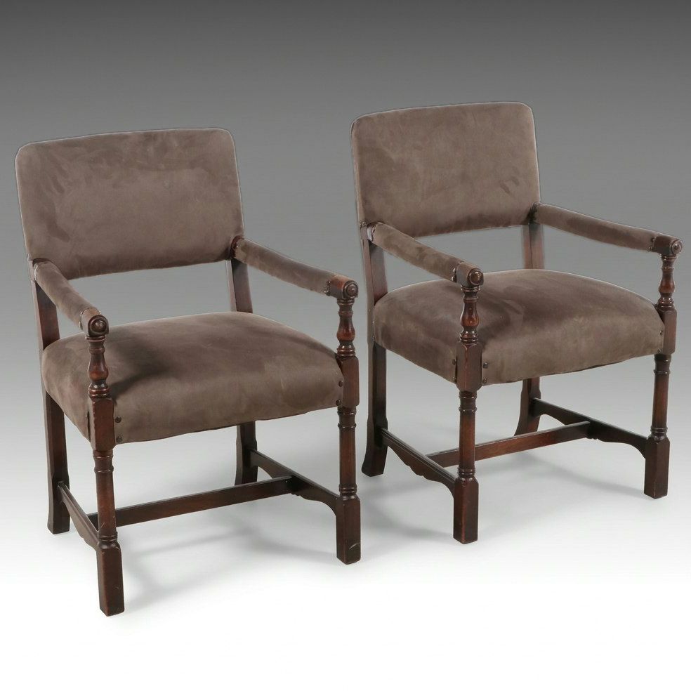 Pair of Jacobean Revival Inspired Armchairs