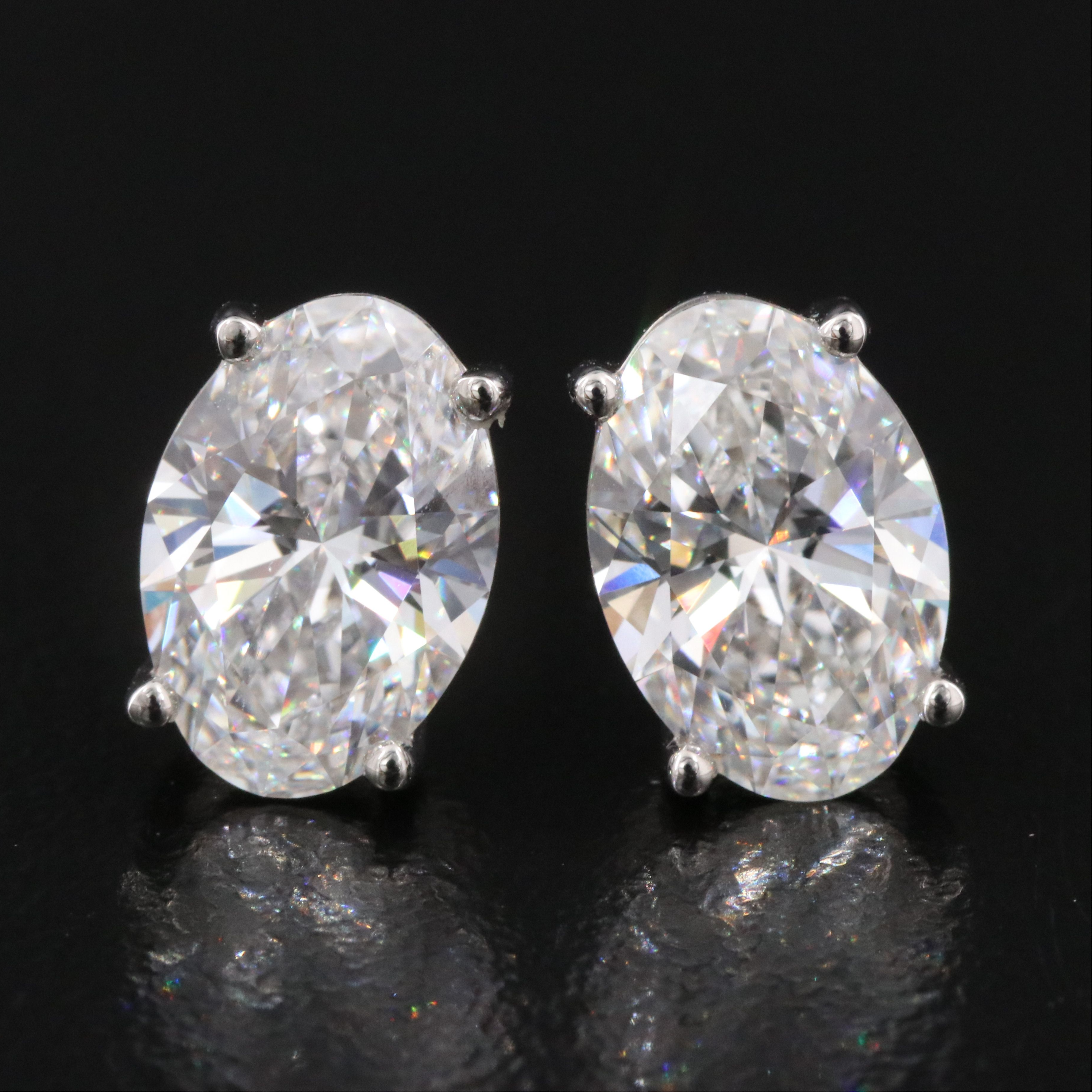 Platinum 4.17 CTW Lab Grown Diamond Stud Earrings with IGI Reports