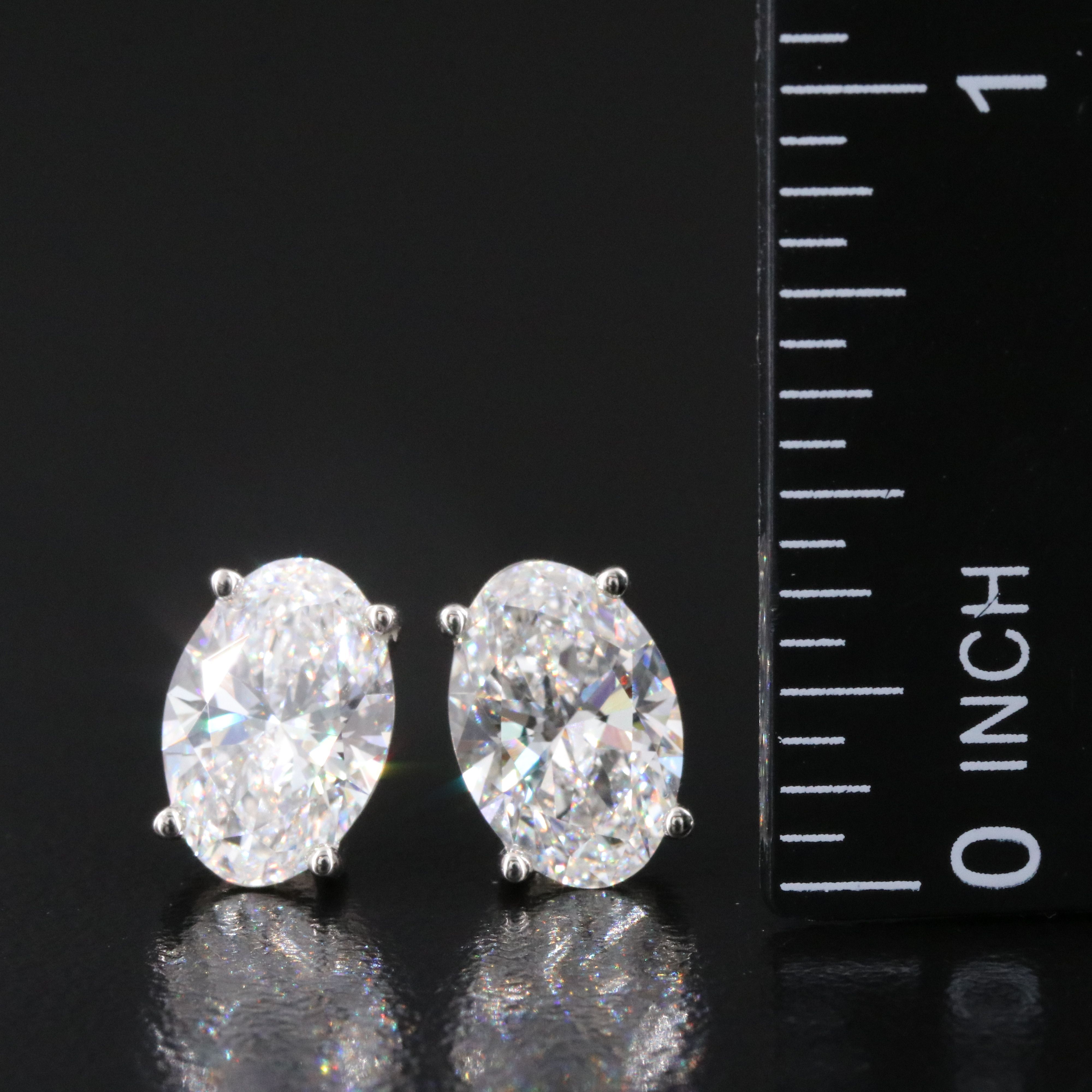 Platinum 4.17 CTW Lab Grown Diamond Stud Earrings with IGI Reports