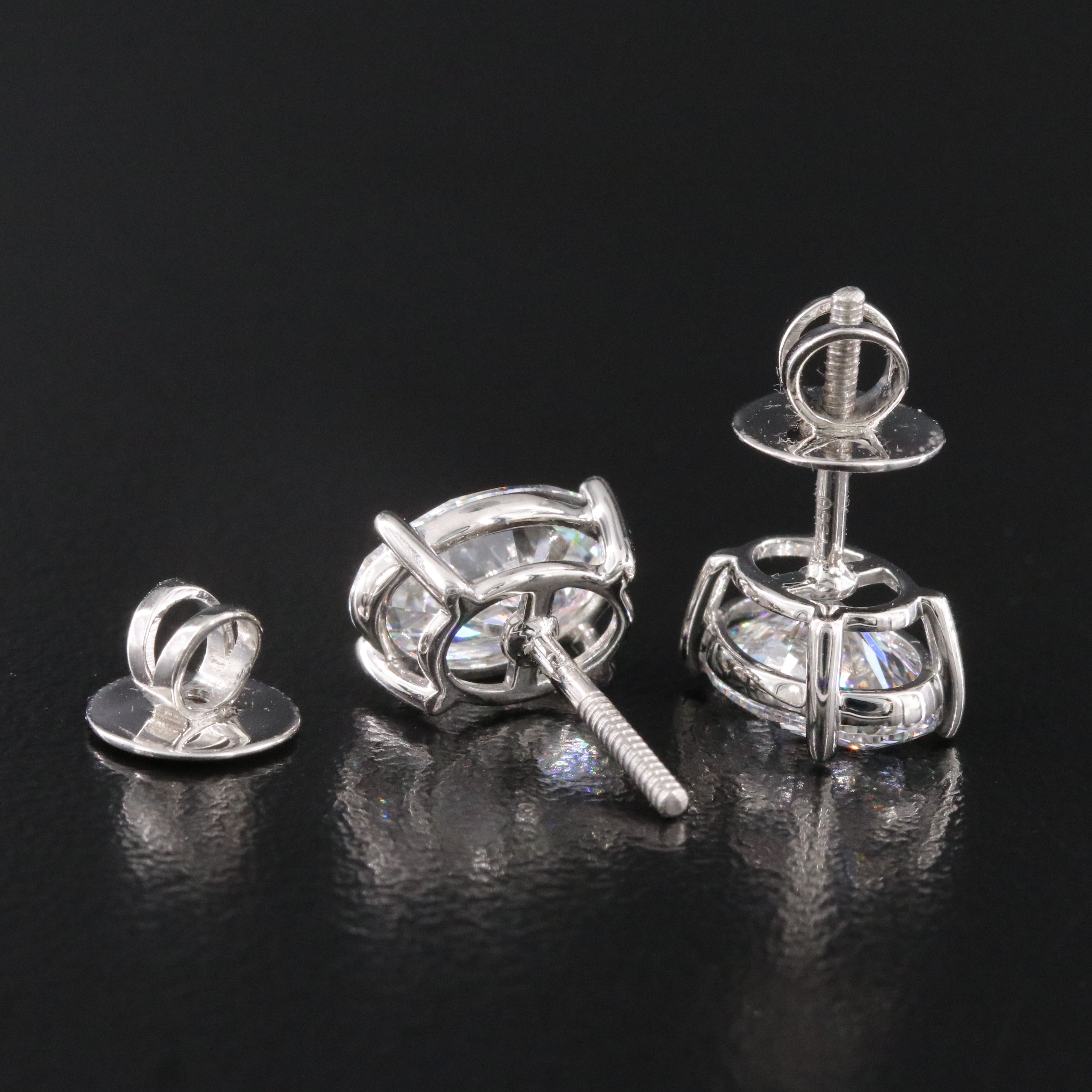 Platinum 4.17 CTW Lab Grown Diamond Stud Earrings with IGI Reports