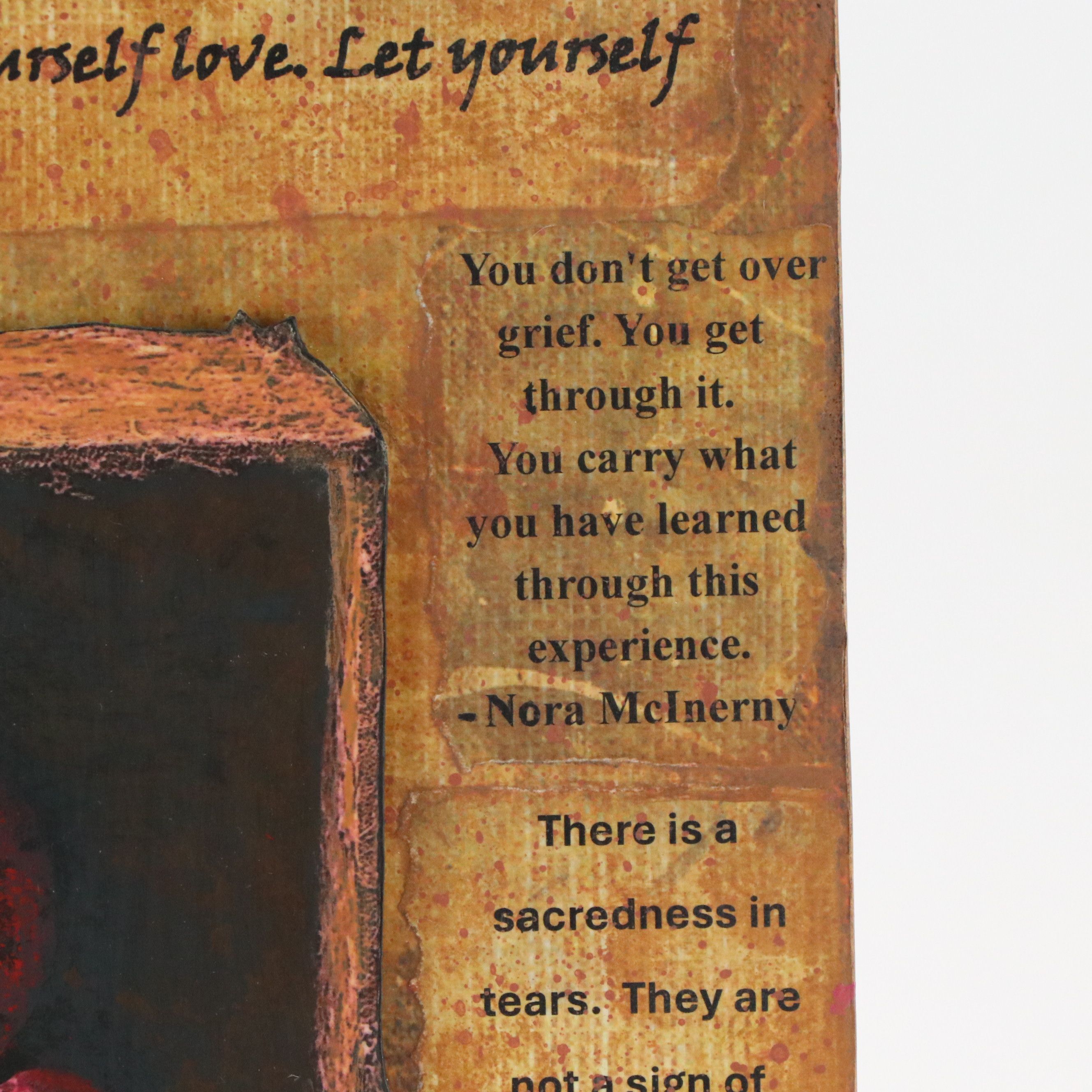 Deborah Kovacs-Sturdevant Mixed Media Assemblage of "Living With Grief," 2025