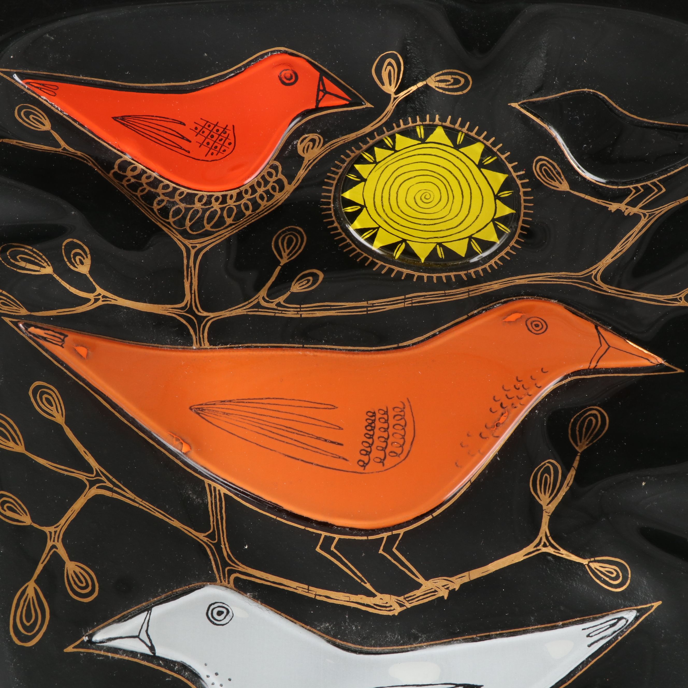 Higgins Fused Art Glass Ashtray, Late 20th Century