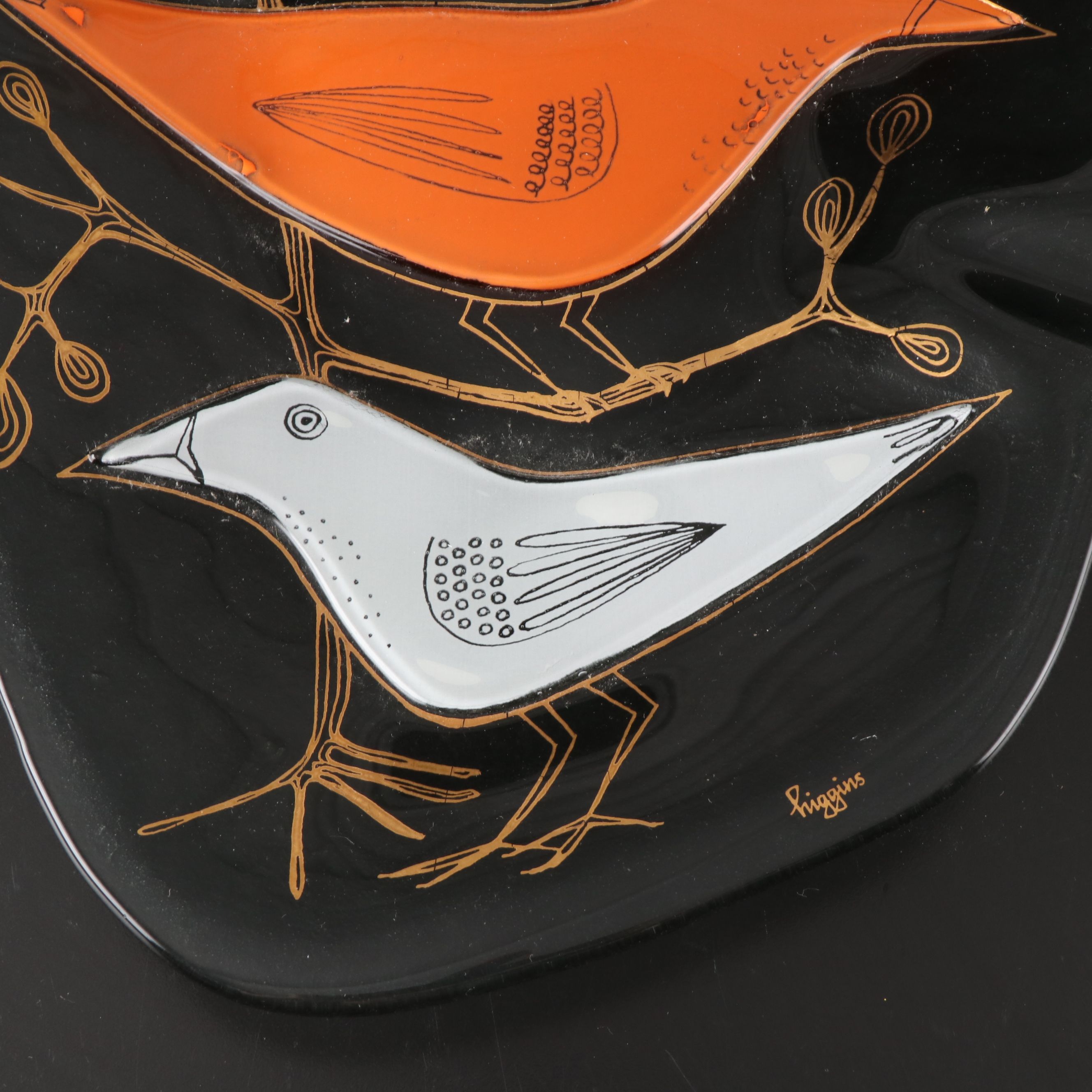 Higgins Fused Art Glass Ashtray, Late 20th Century