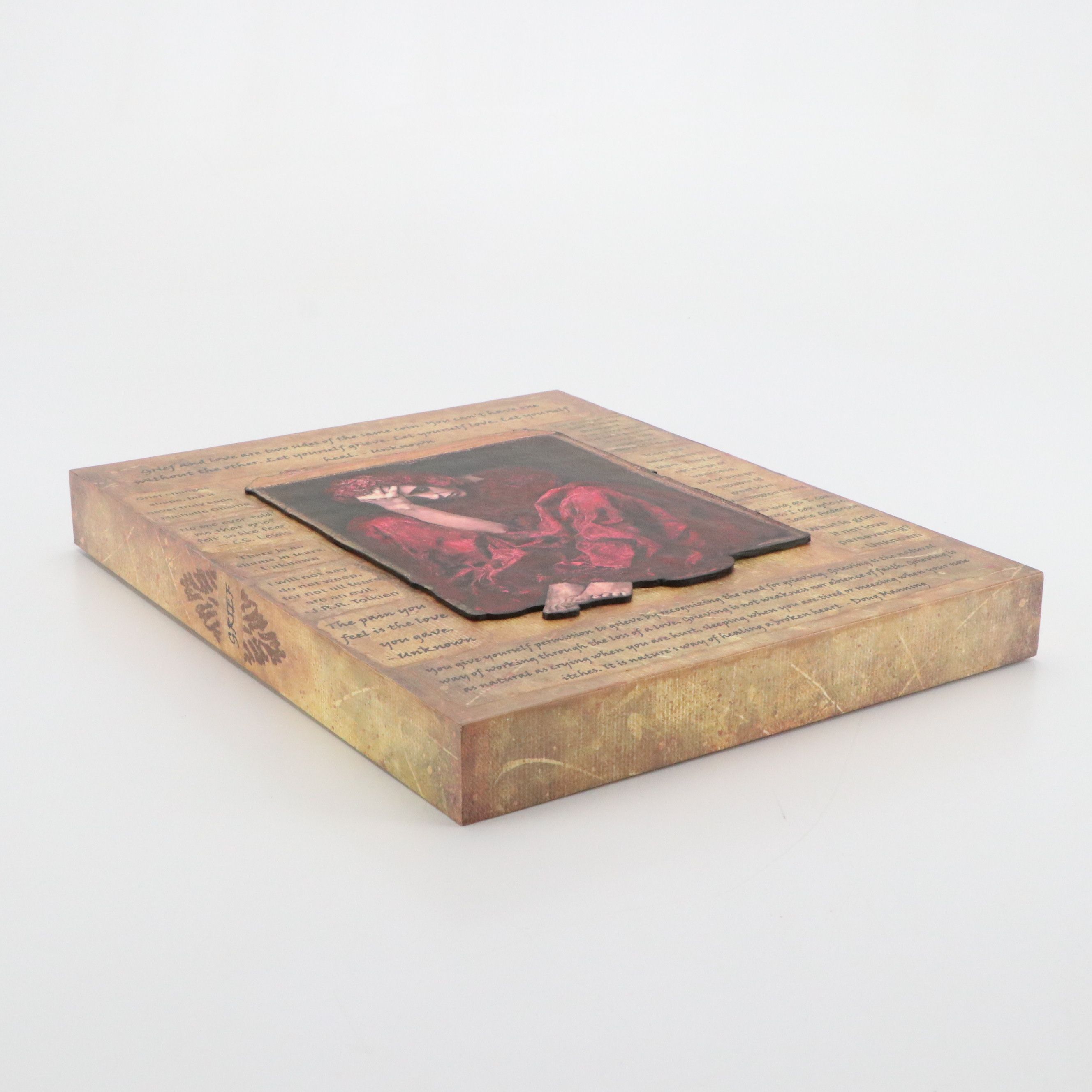 Deborah Kovacs-Sturdevant Mixed Media Assemblage of "Living With Grief," 2025