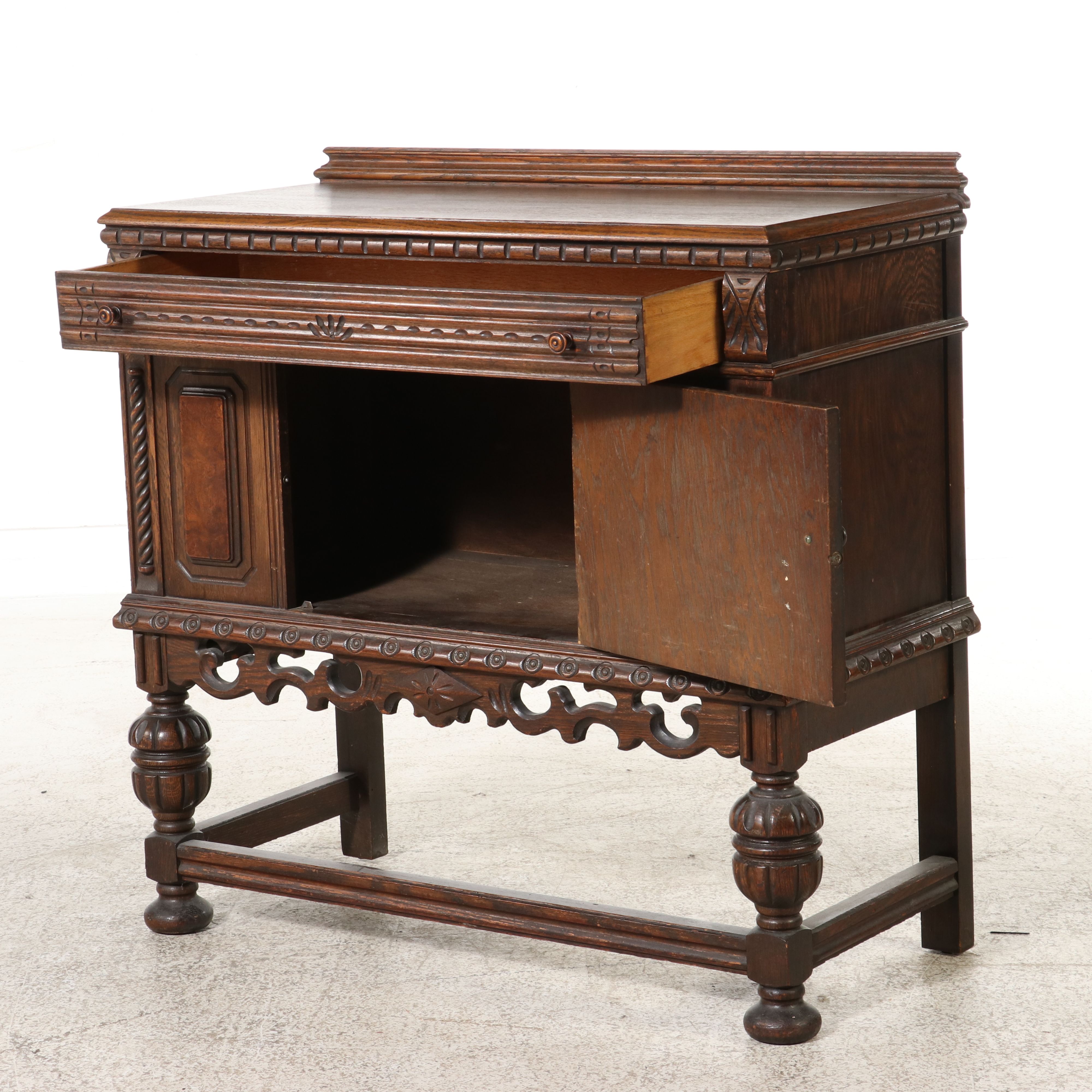 Jacobean Revival Carved Oak Buffet