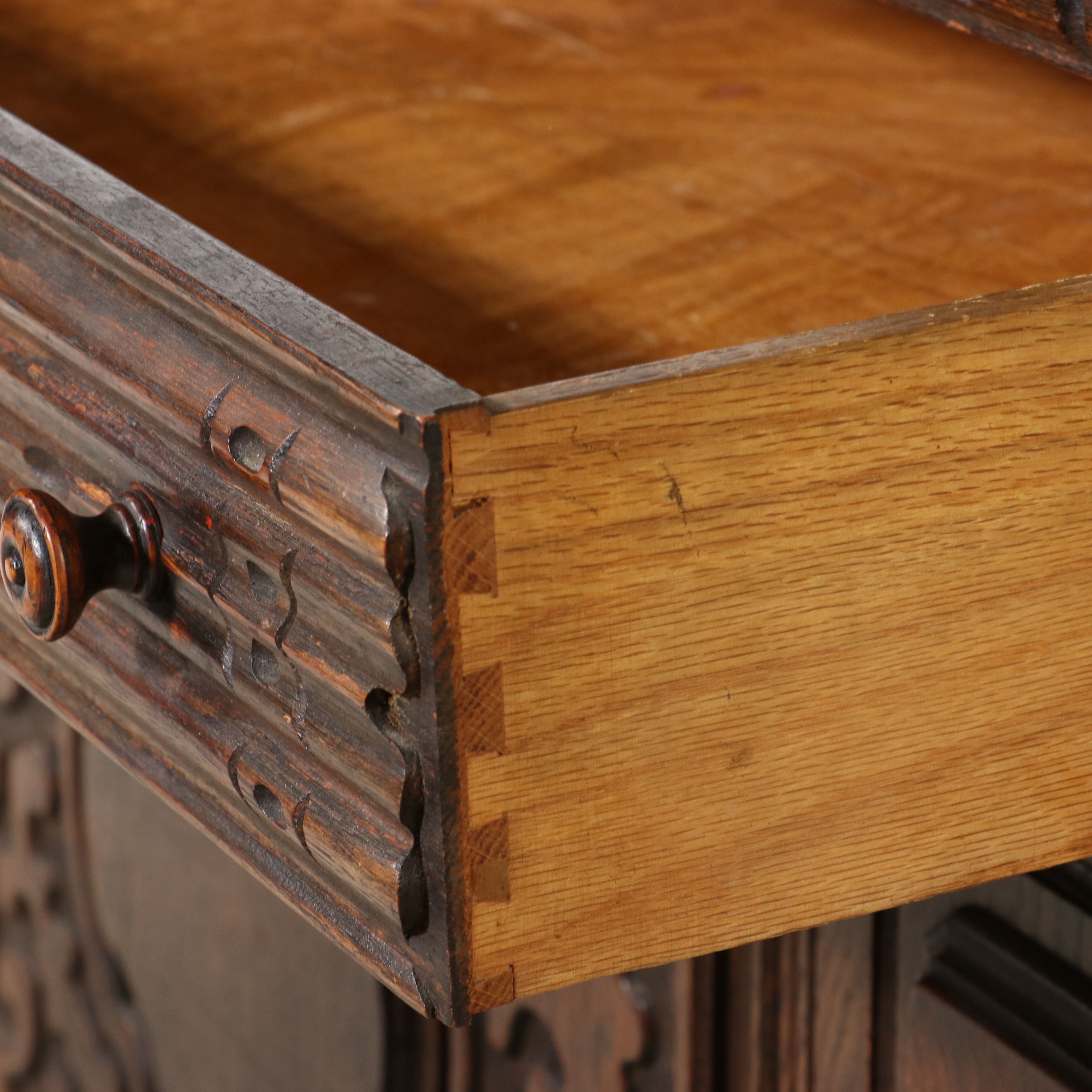 Jacobean Revival Carved Oak Buffet