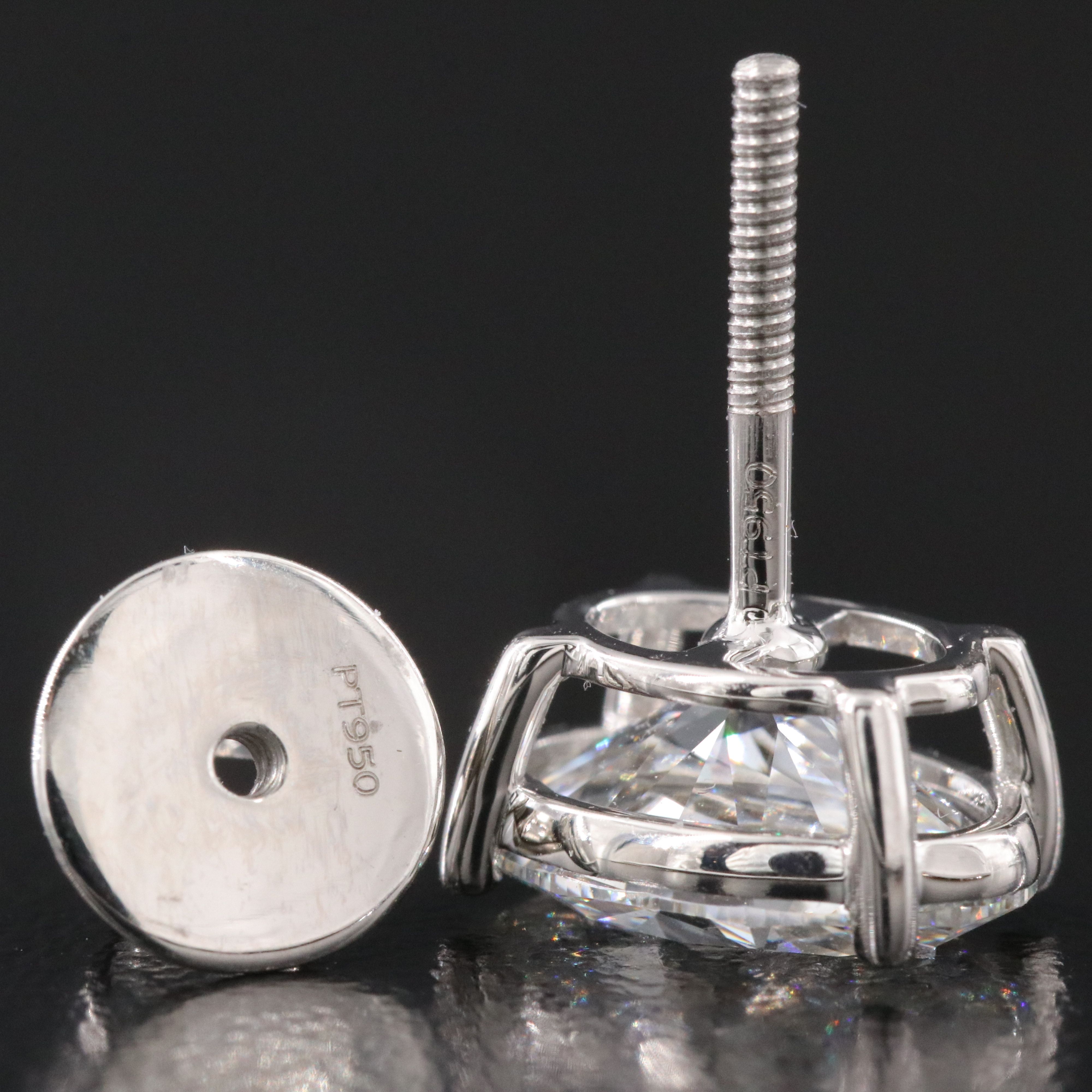 Platinum 4.17 CTW Lab Grown Diamond Stud Earrings with IGI Reports