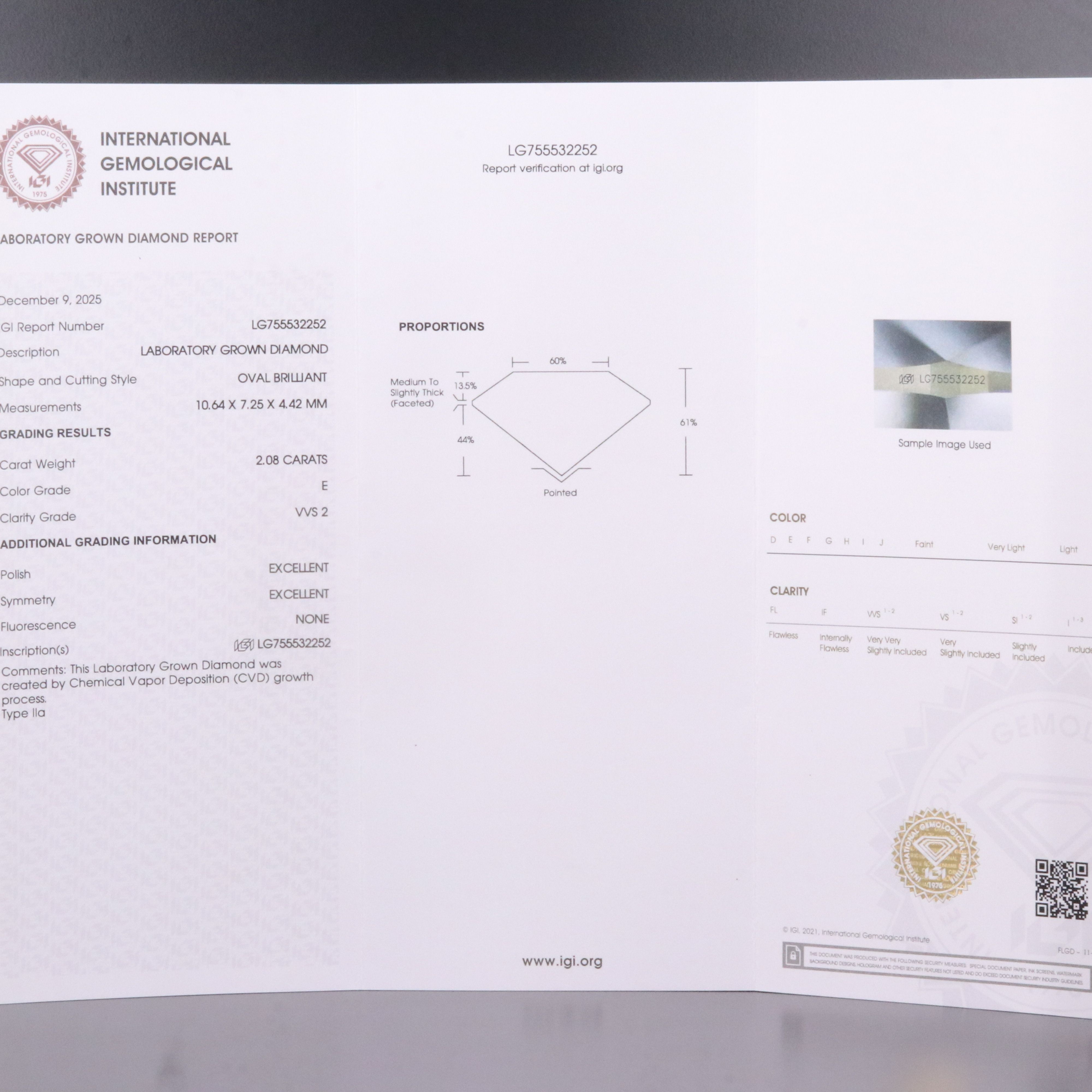 Platinum 4.17 CTW Lab Grown Diamond Stud Earrings with IGI Reports