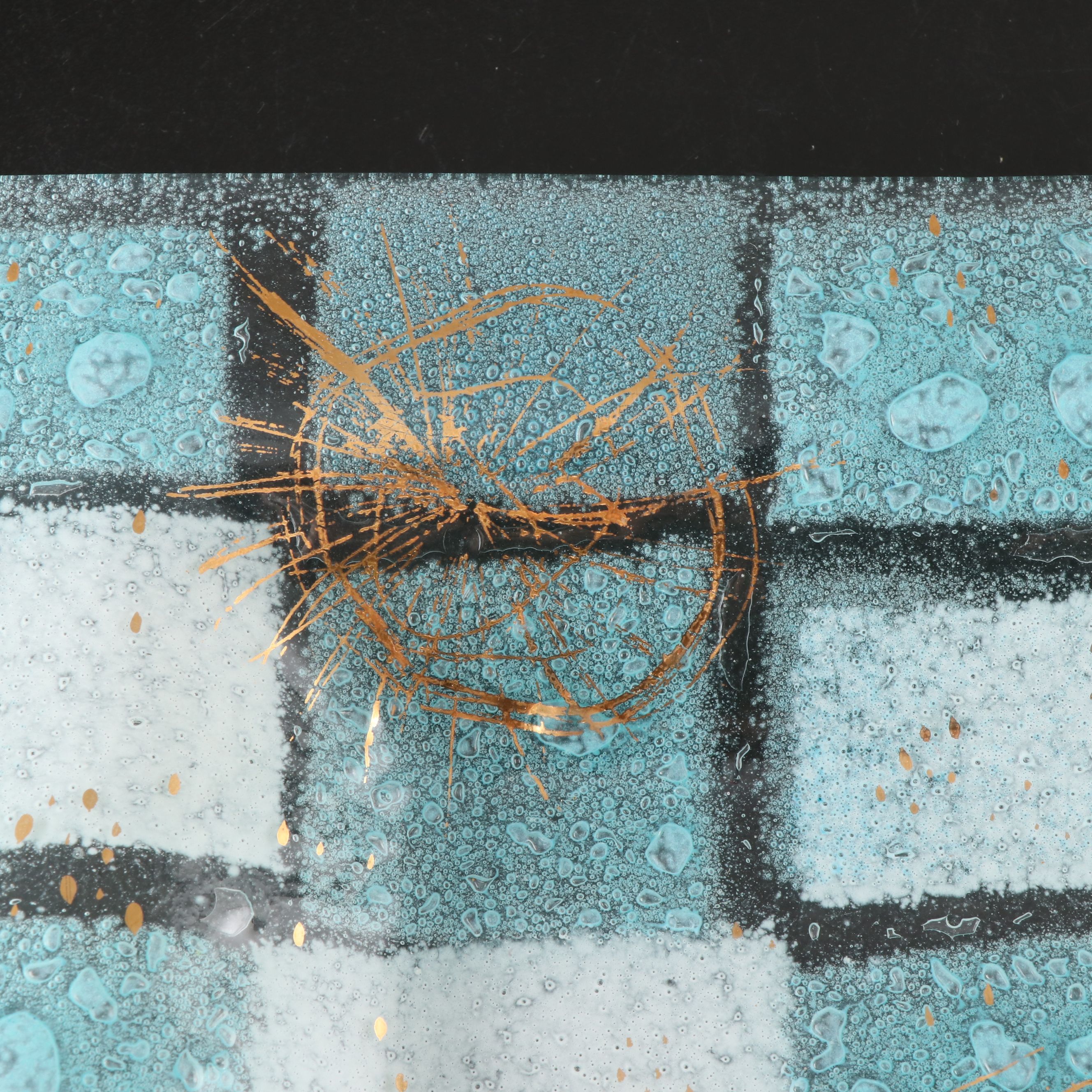 Higgins Fused Art Glass Ashtray, Late 20th Century