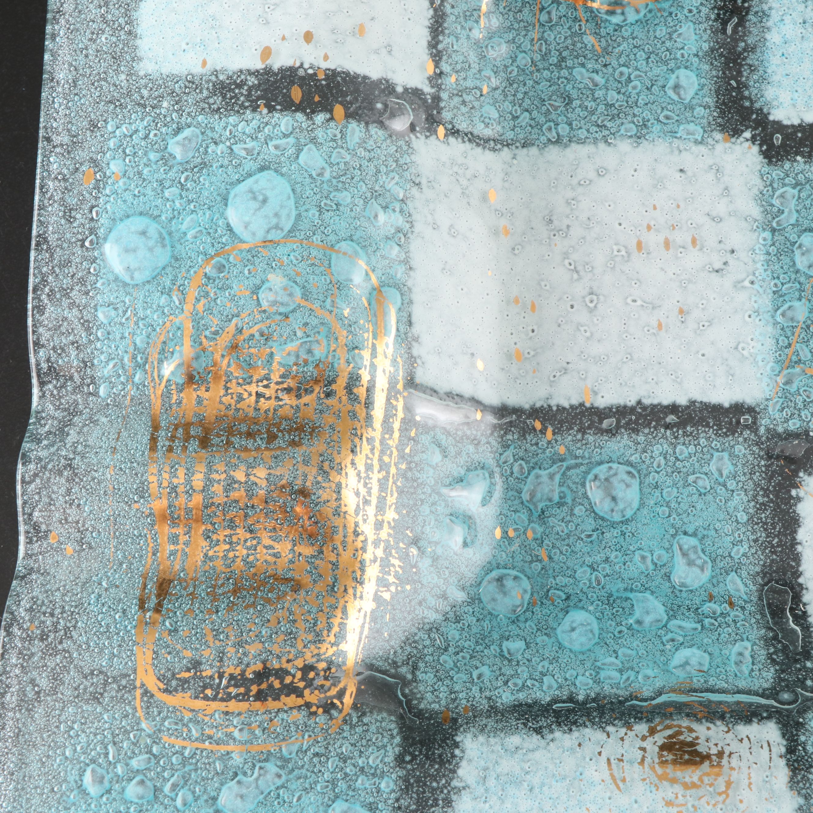 Higgins Fused Art Glass Ashtray, Late 20th Century