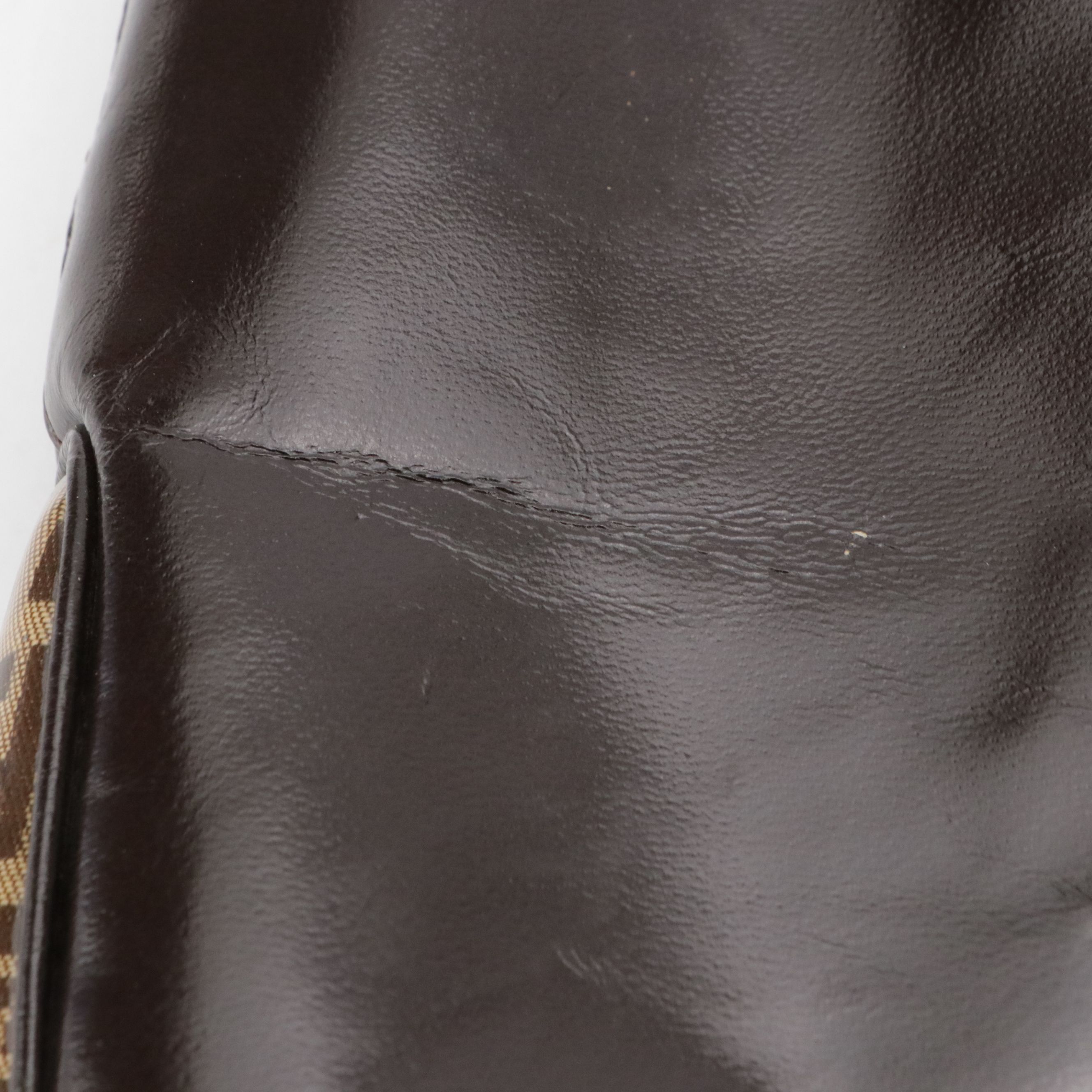 Fendi Zip Tote Bag in Brown Patent Leather and Zucchino Vinyl