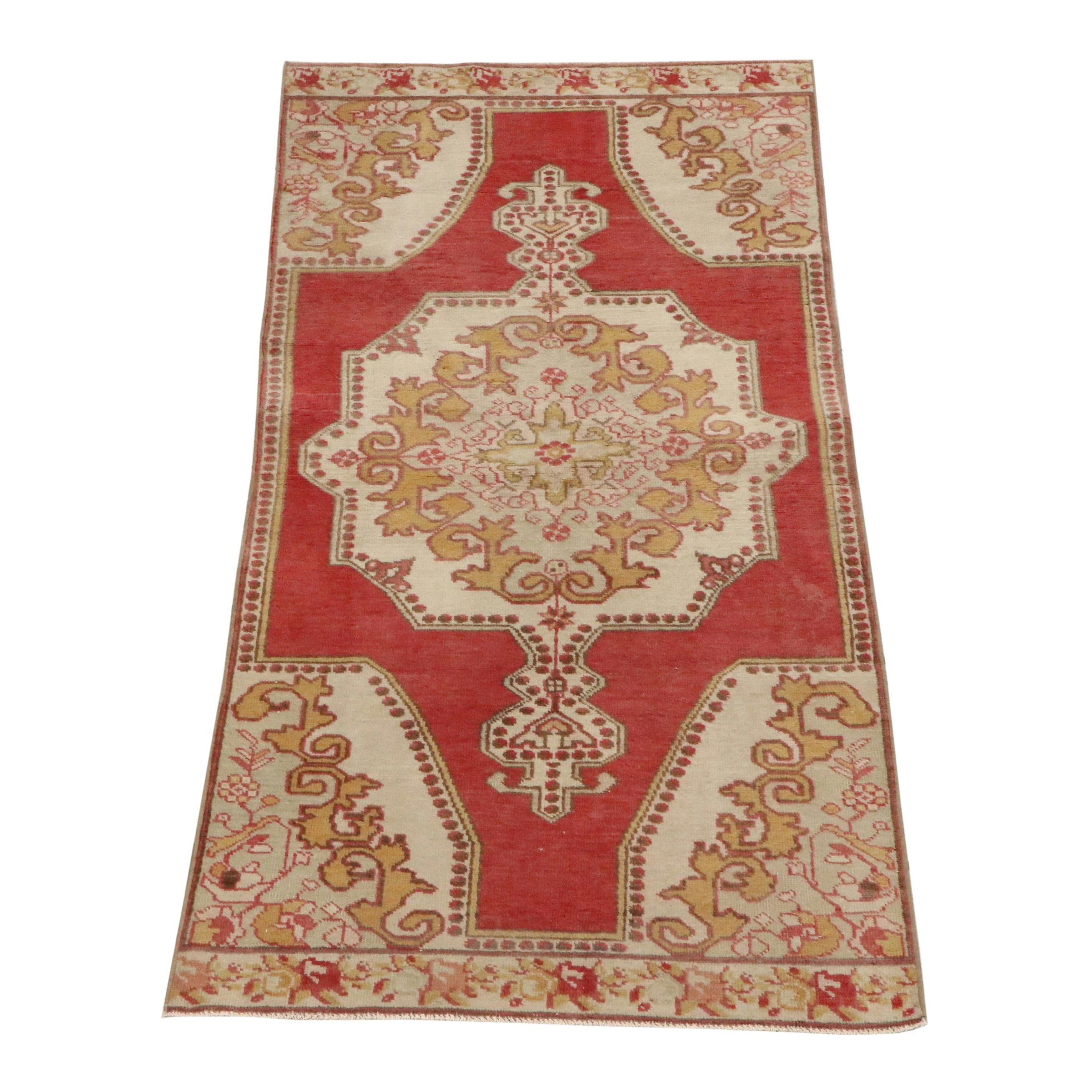 3'7 x 7'6 Hand-Knotted Turkish Anatolian Area Rug
