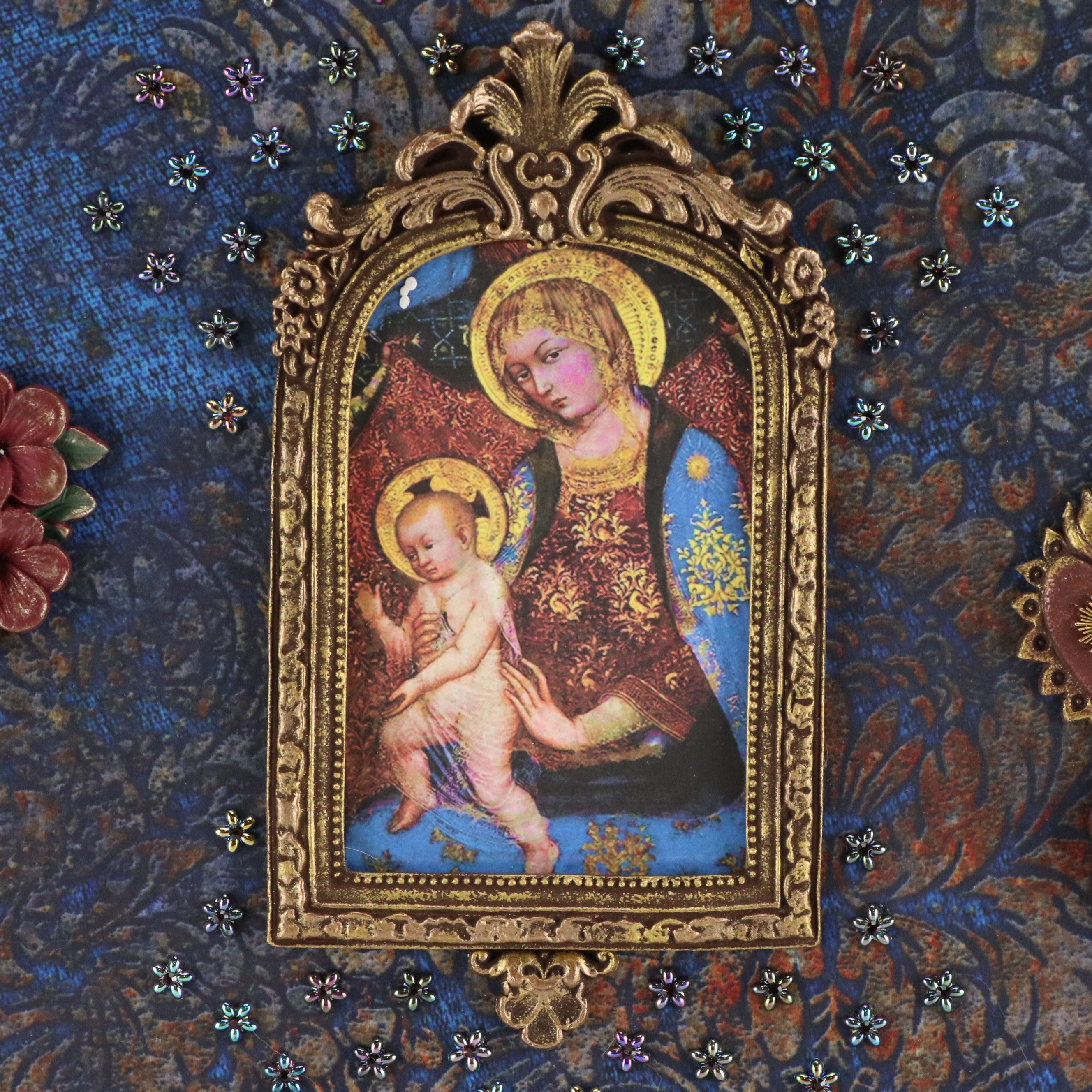 Deborah Kovacs-Sturdevant Mixed Media Assemblage "Madonna & Child," 2023