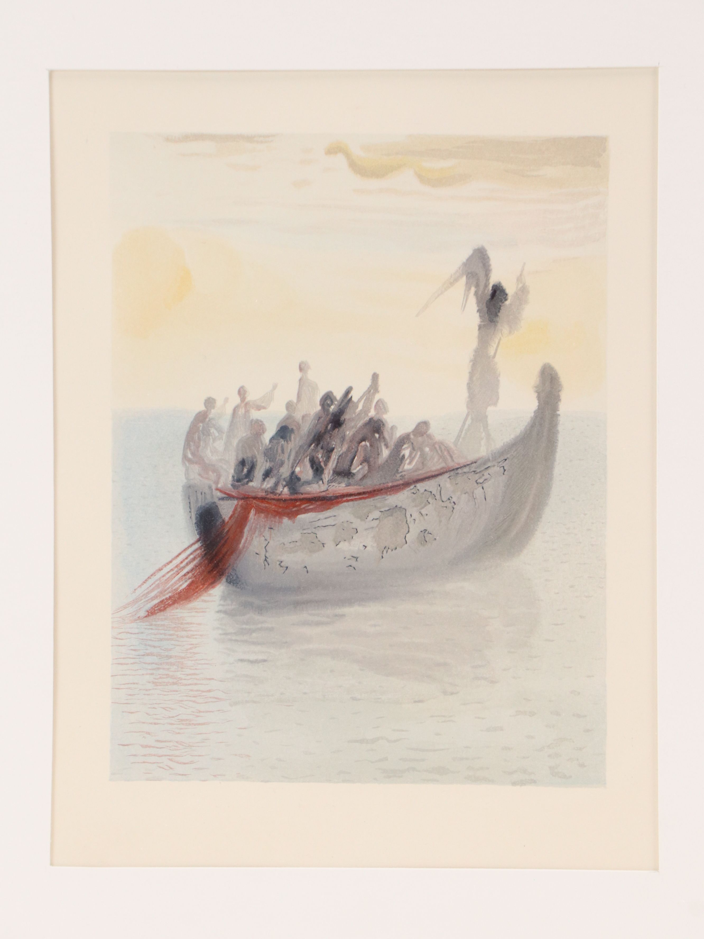 Salvador Dalí Wood Engraving "La Barque de Nocher," 1960-1964