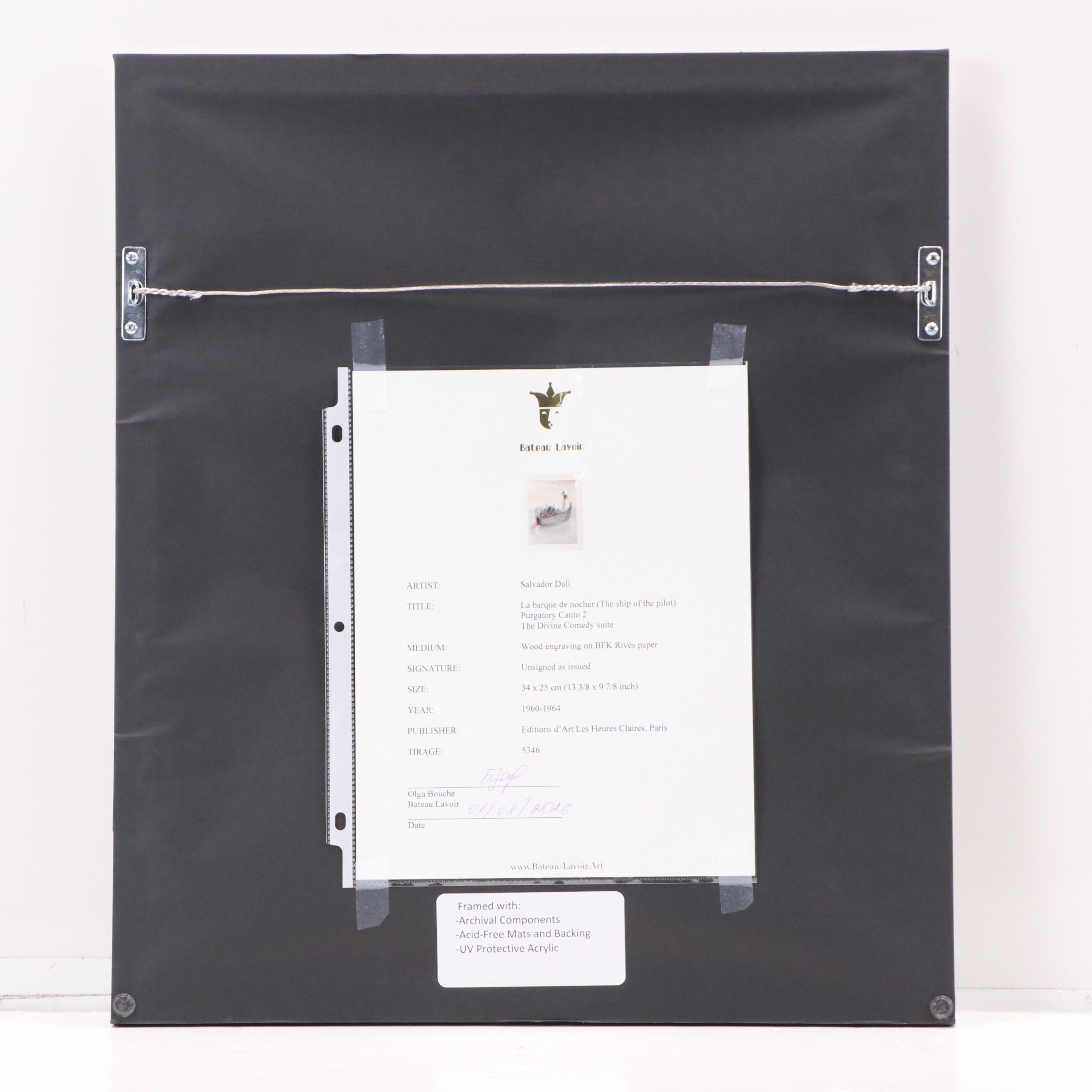 Salvador Dalí Wood Engraving "La Barque de Nocher," 1960-1964