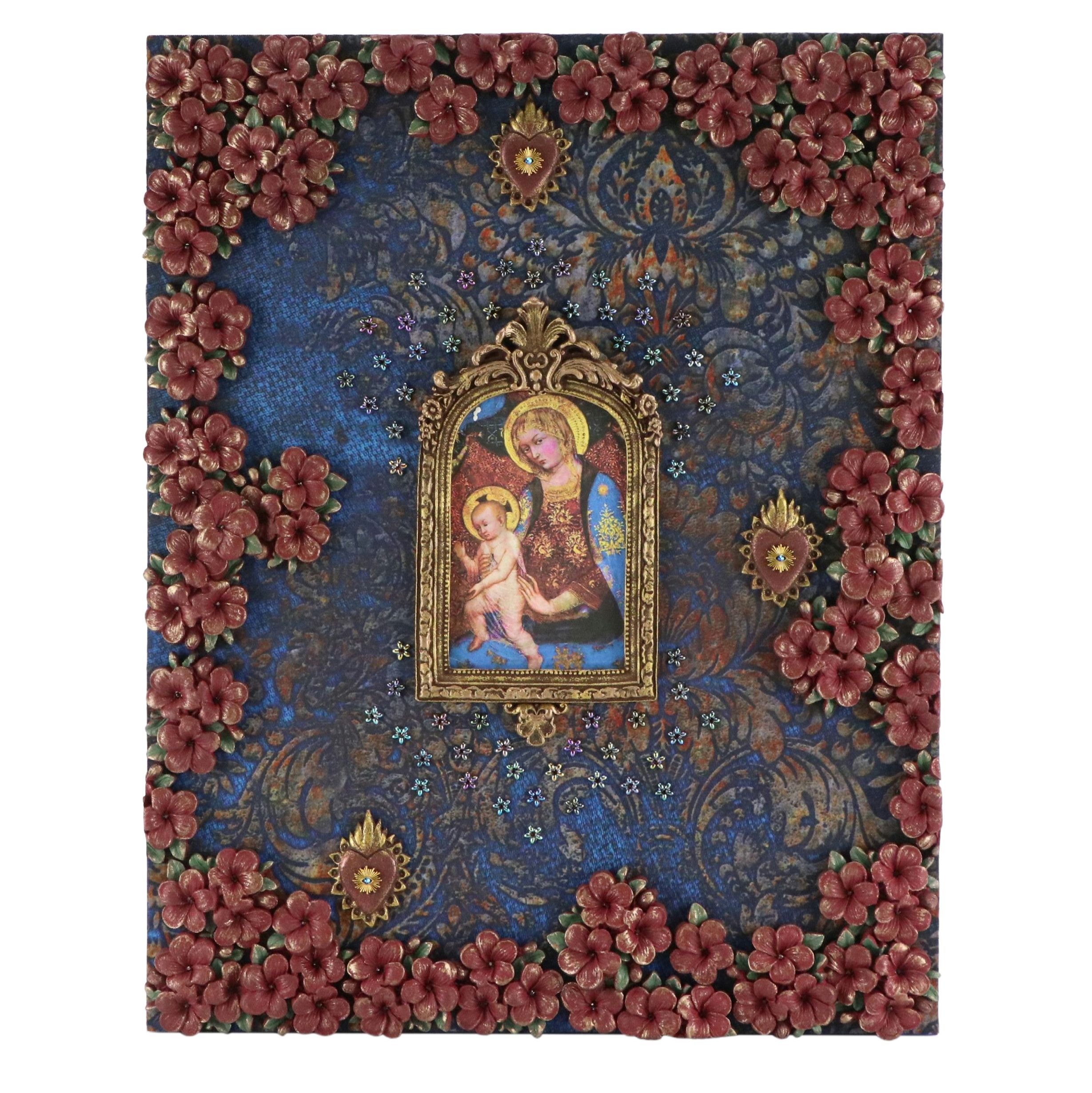 Deborah Kovacs-Sturdevant Mixed Media Assemblage "Madonna & Child," 2023