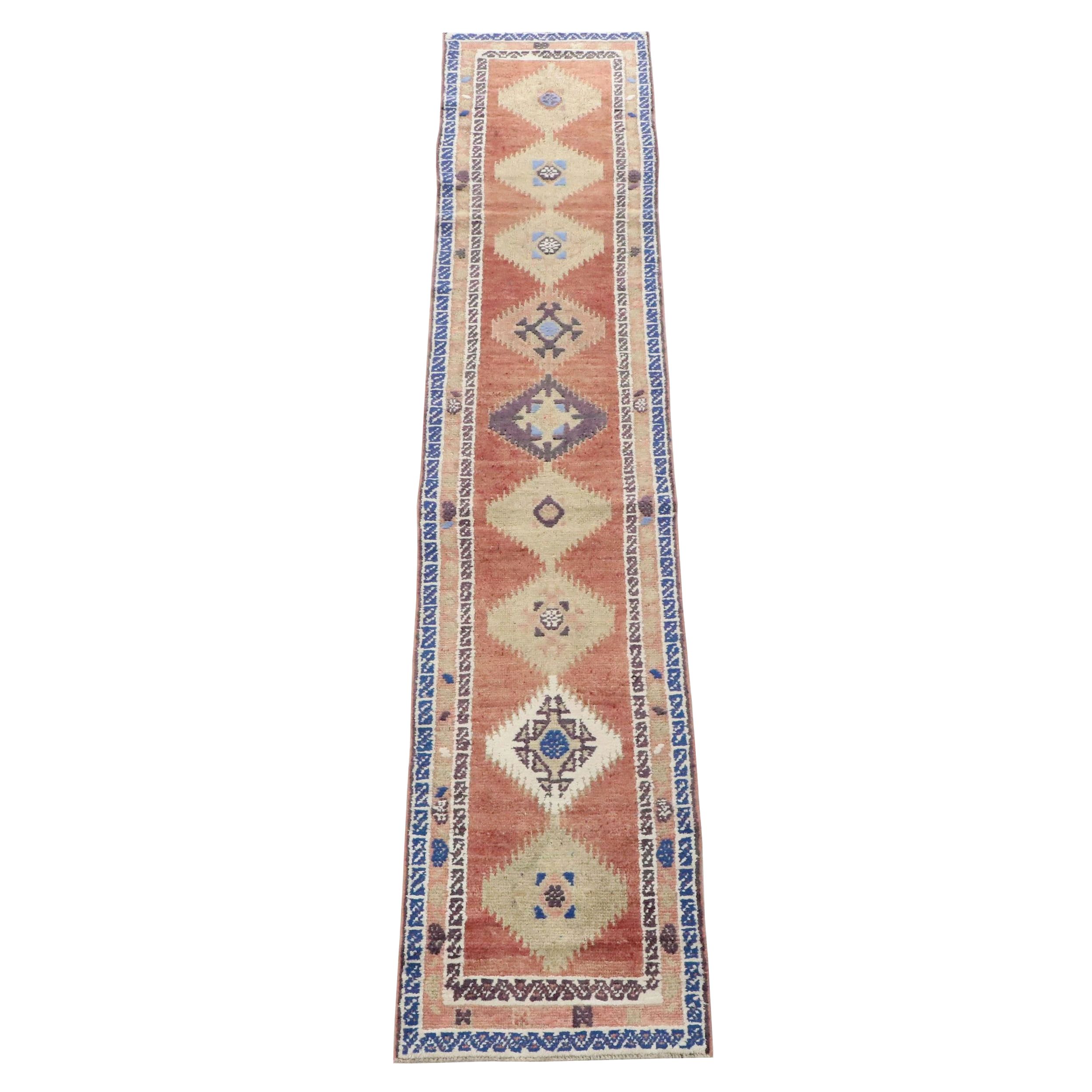 2'3 x 11'10 Hand-Knotted Turkish Oushak Carpet Runner