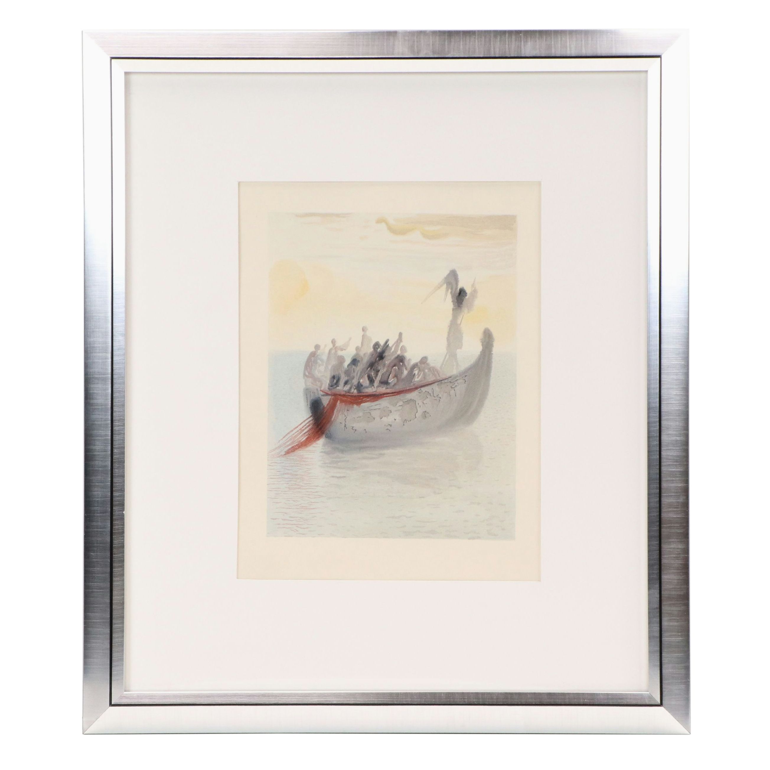 Salvador Dalí Wood Engraving "La Barque de Nocher," 1960-1964