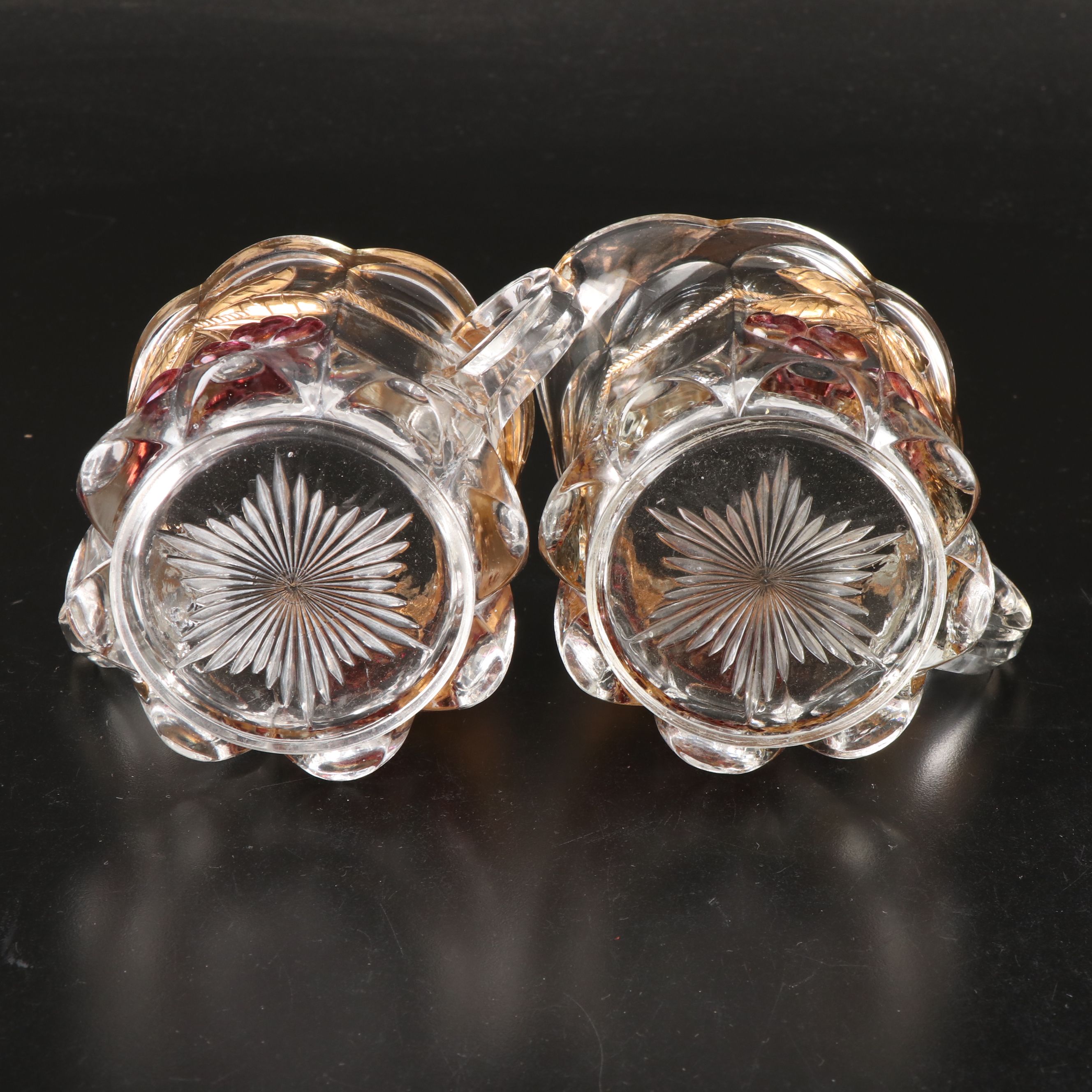 Northwood "Cherry and Cable Clear Ruby" Glass Serveware